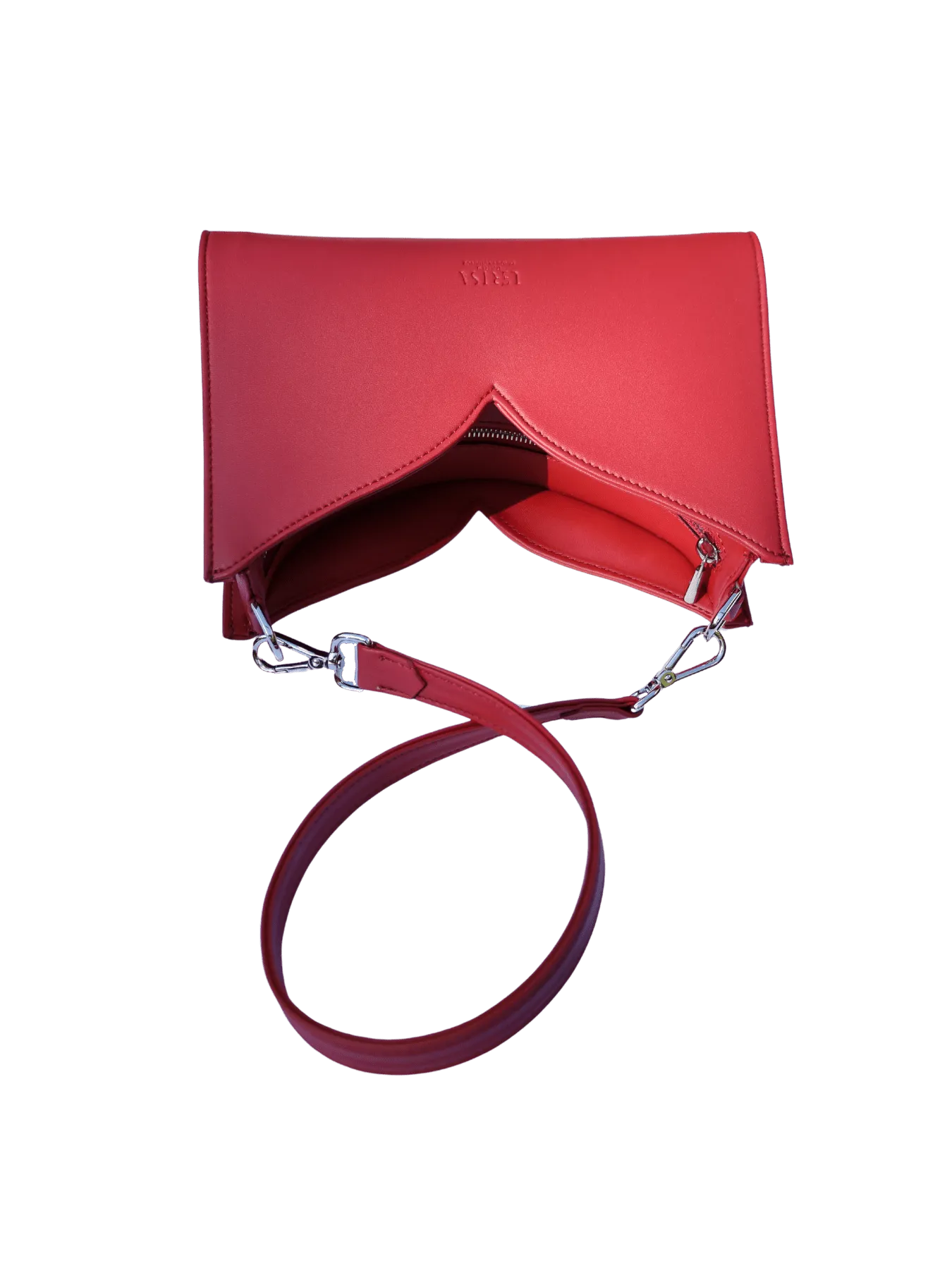 Lerisa Grape Leather Vegan Crossbody Bag | Red
