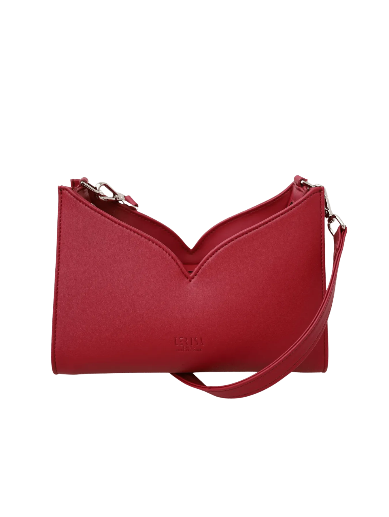 Lerisa Grape Leather Vegan Crossbody Bag | Red
