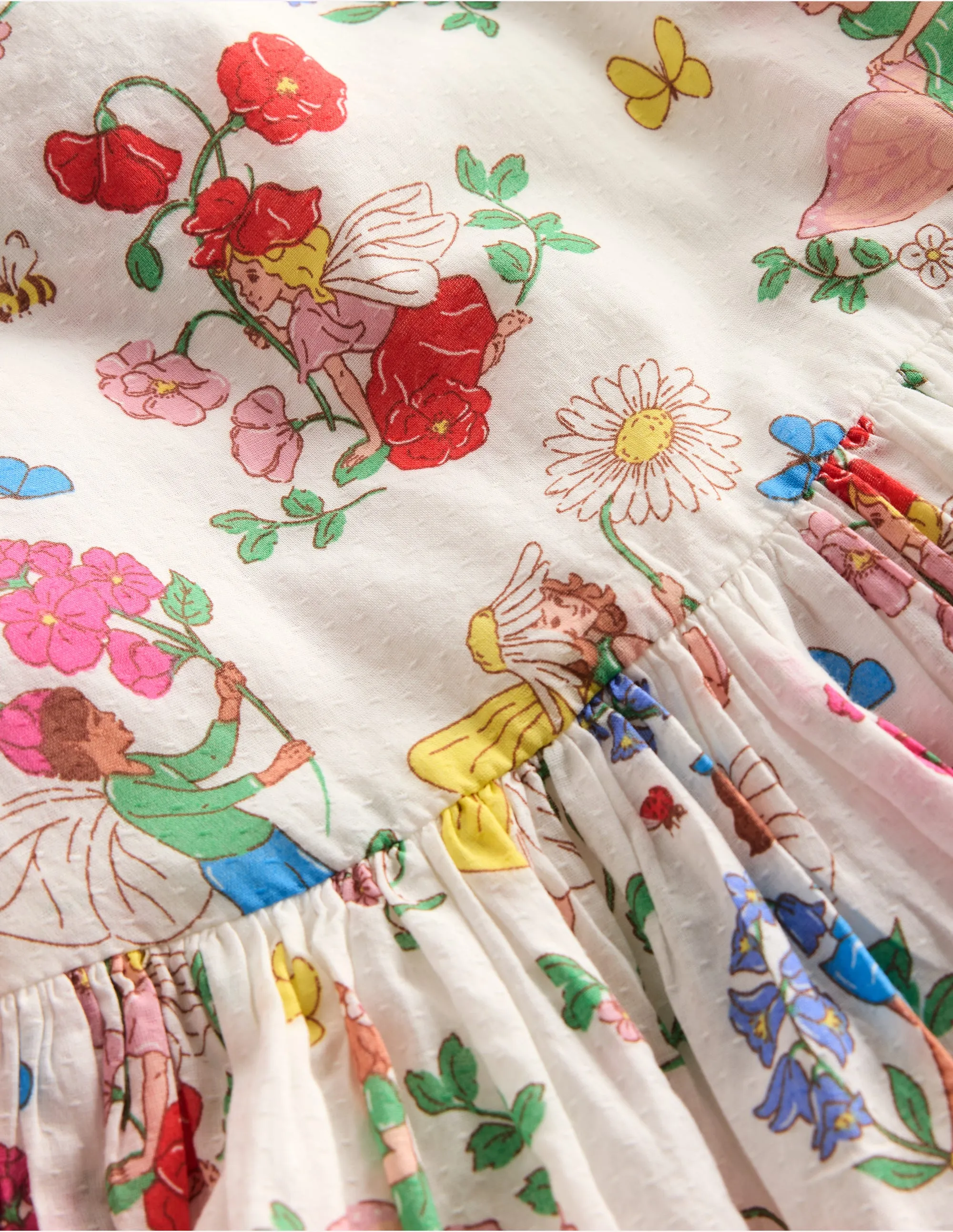 Luna Frill Strap Woven Dress-Multi Flower Fairy