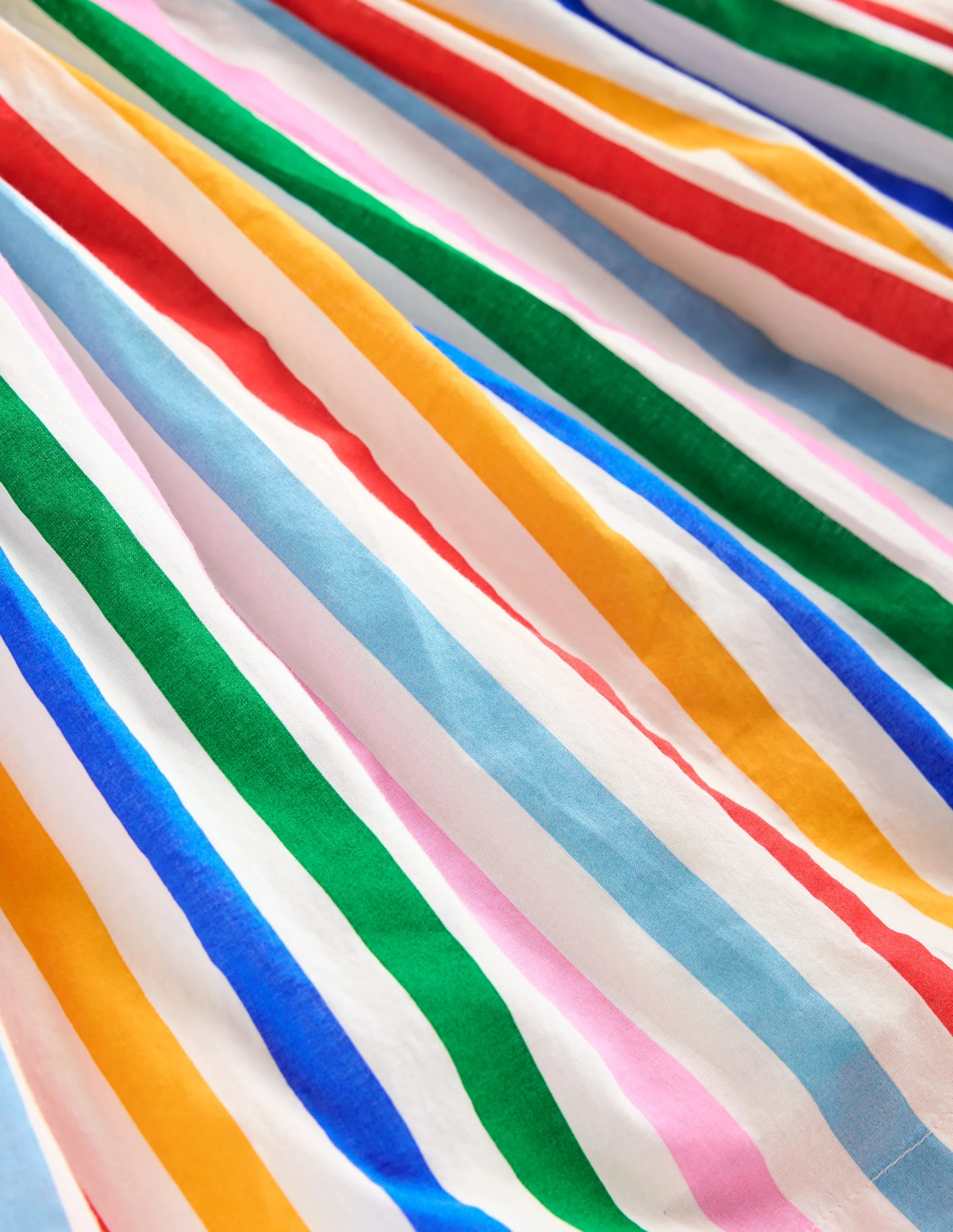 Luna Frill Strap Woven Dress-Multi Rainbow Stripe