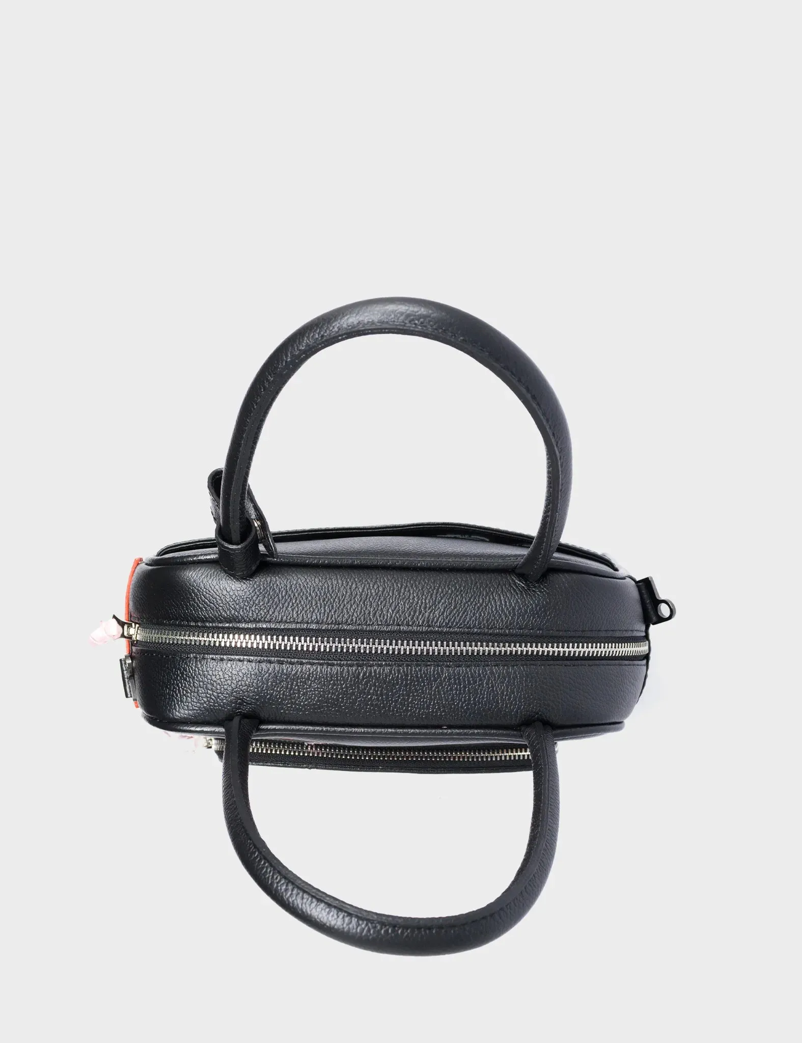 Marino Medium Crossbody Black Leather Bag - Vintage Bloom Embroidery