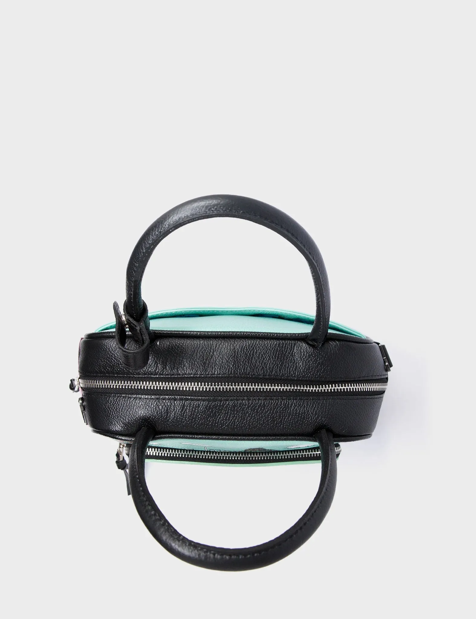 Marino Medium Crossbody Oceanic Green Leather Bag - Hairy Harold Print