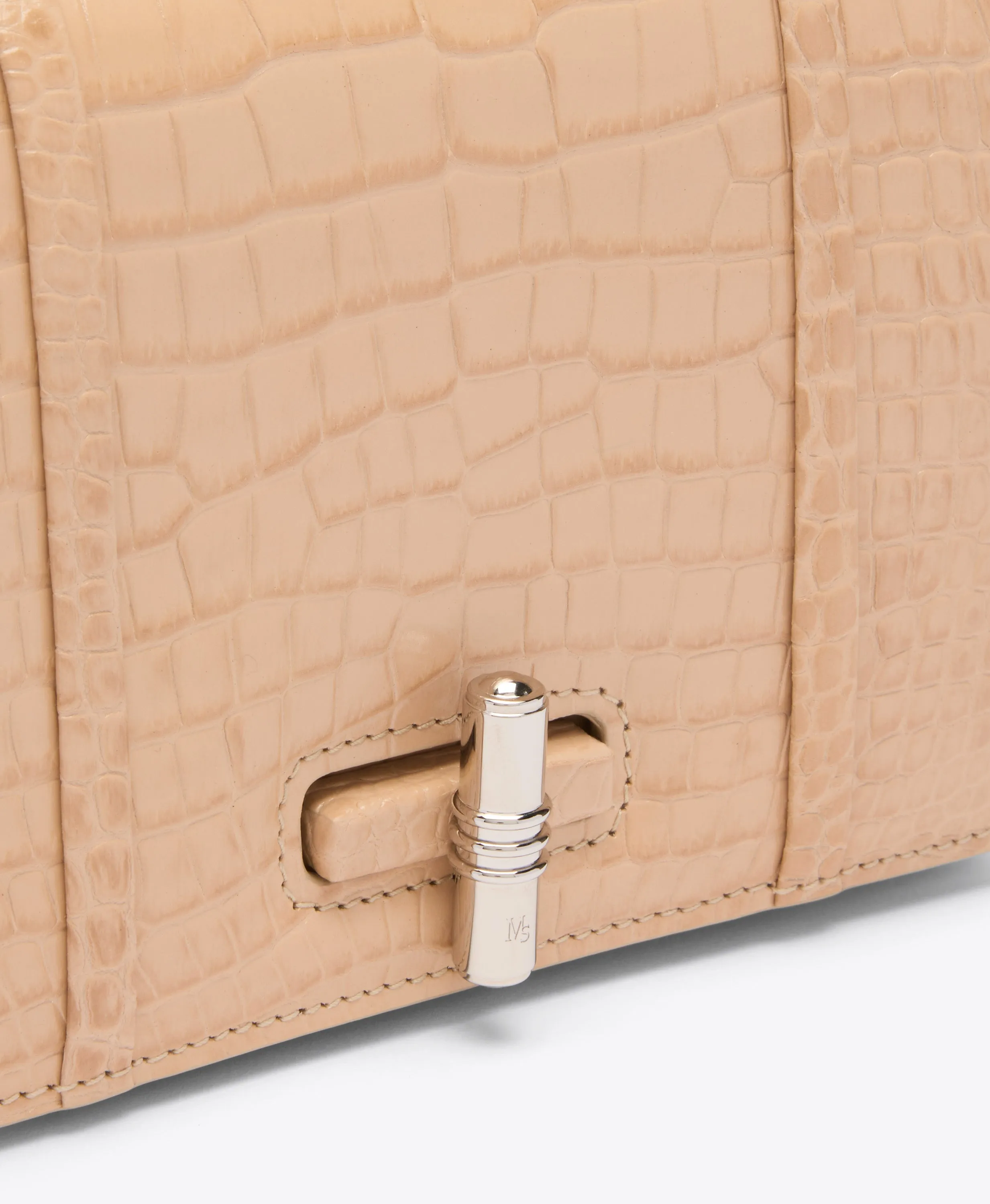 May Buff Embossed Leather Small Handbag