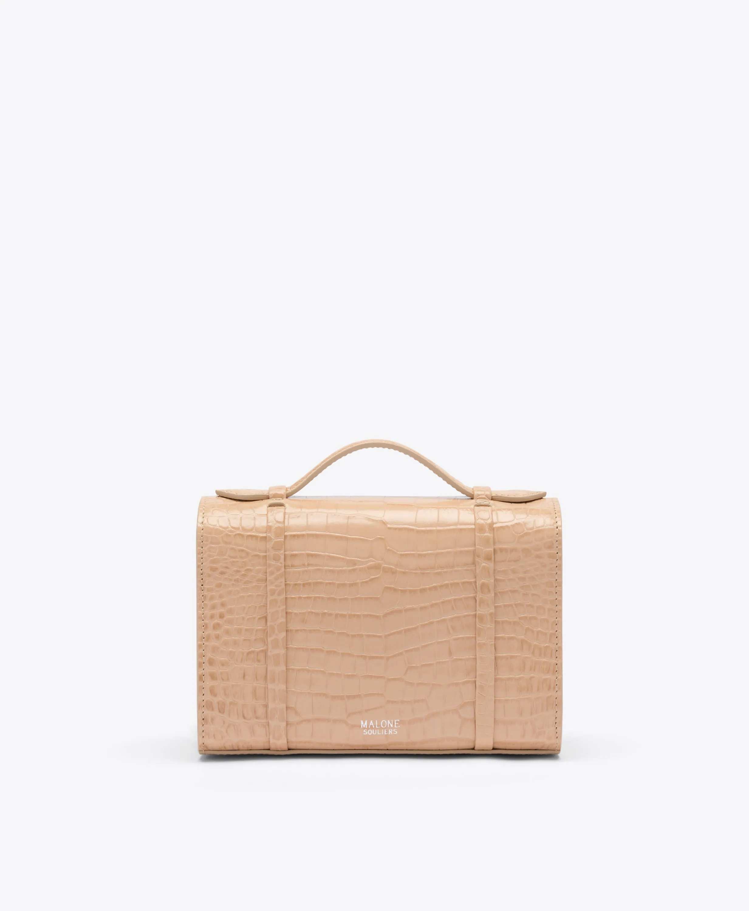 May Buff Embossed Leather Small Handbag