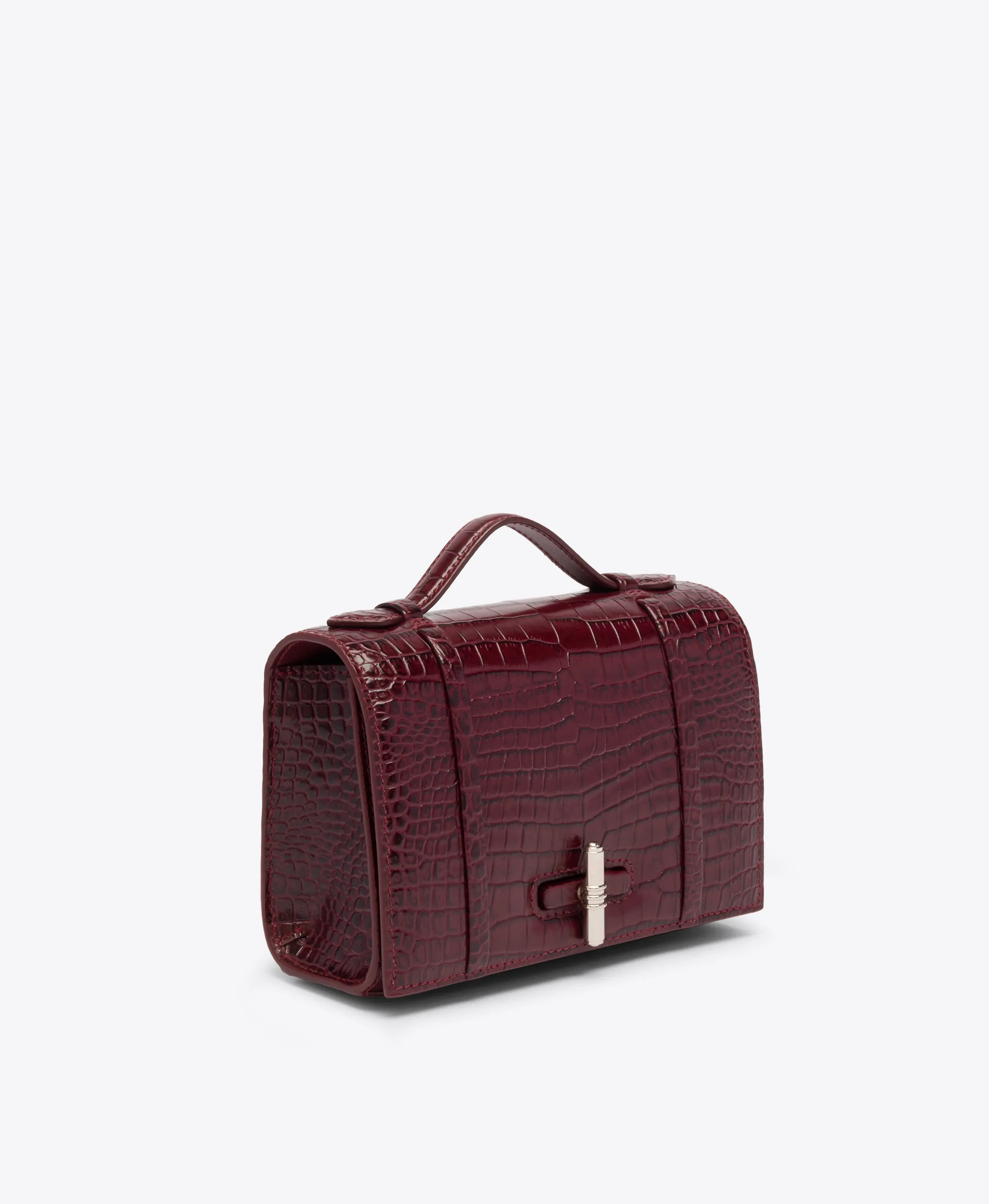 May Red Embossed Leather Small Handbag