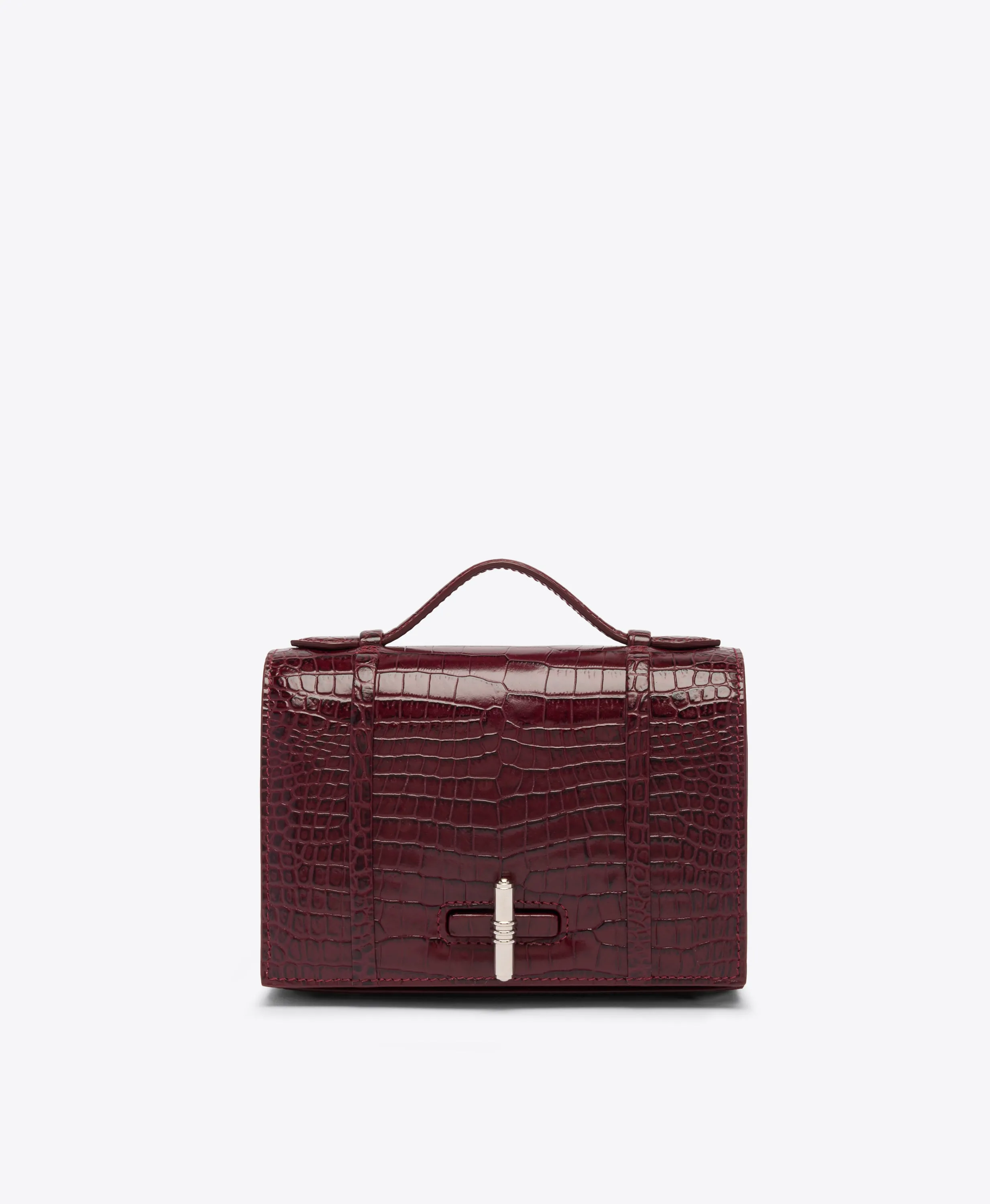 May Red Embossed Leather Small Handbag