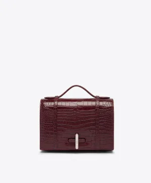 May Red Embossed Leather Small Handbag
