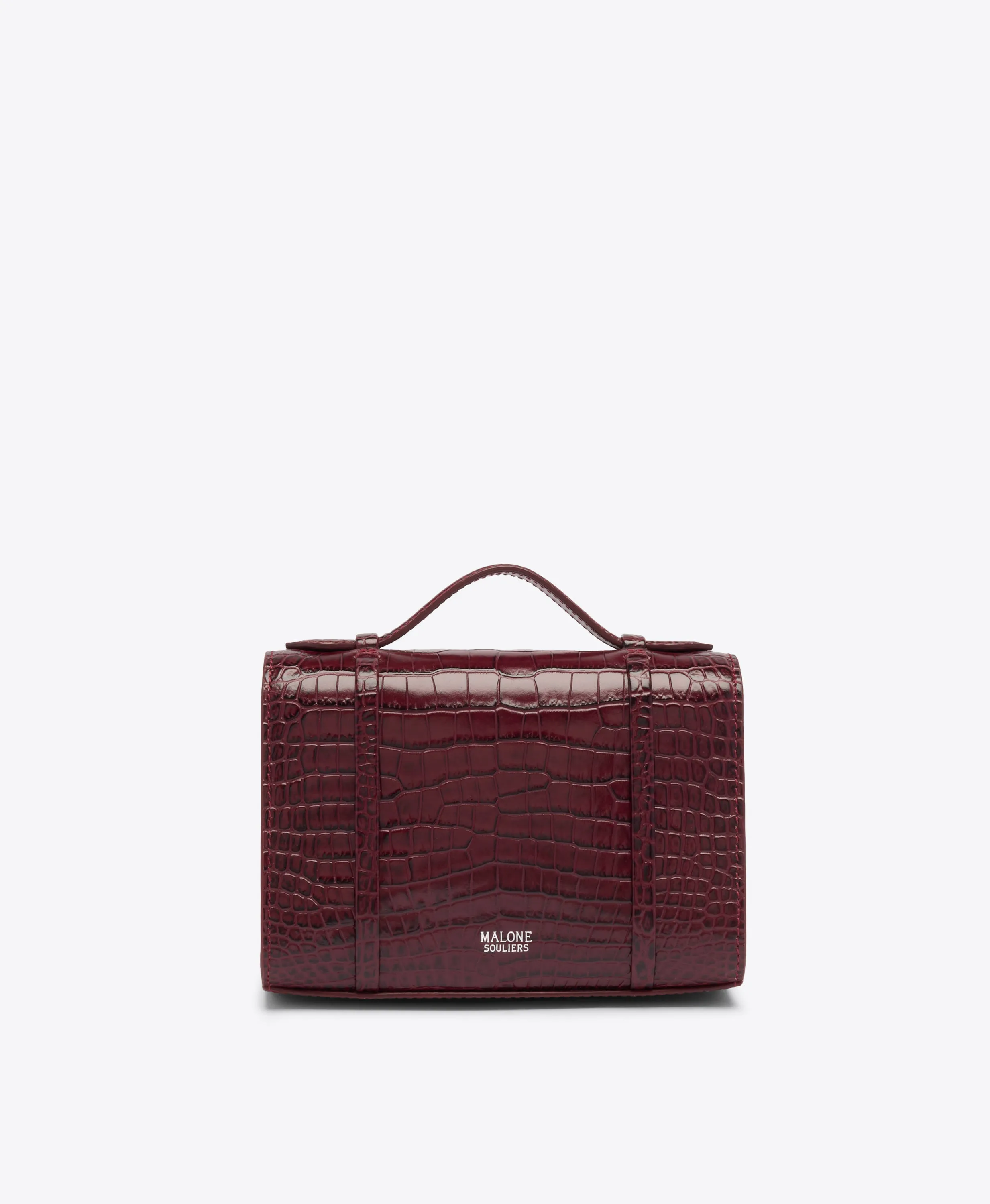 May Red Embossed Leather Small Handbag