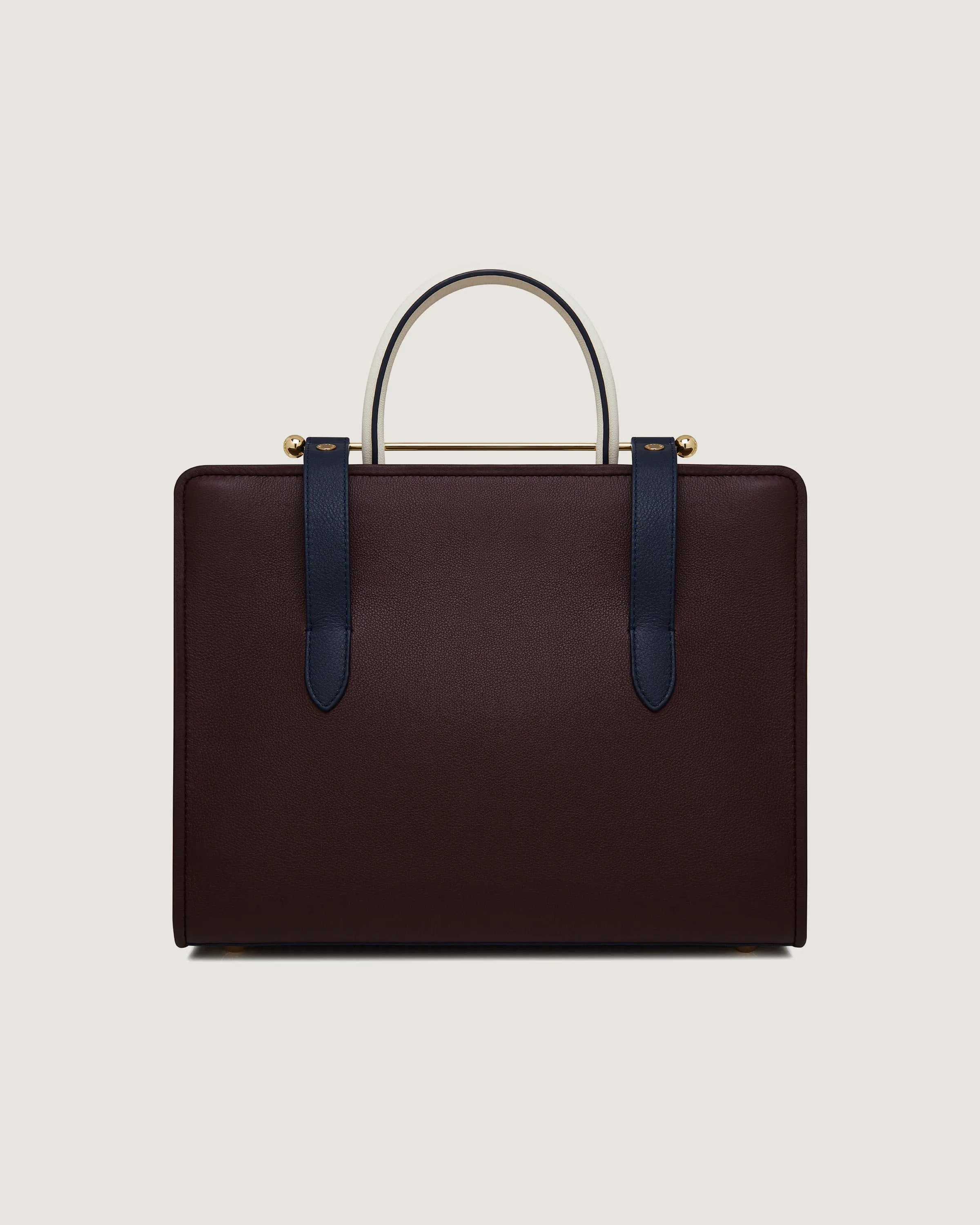 Midi Tote - Burgundy/Navy/Vanilla