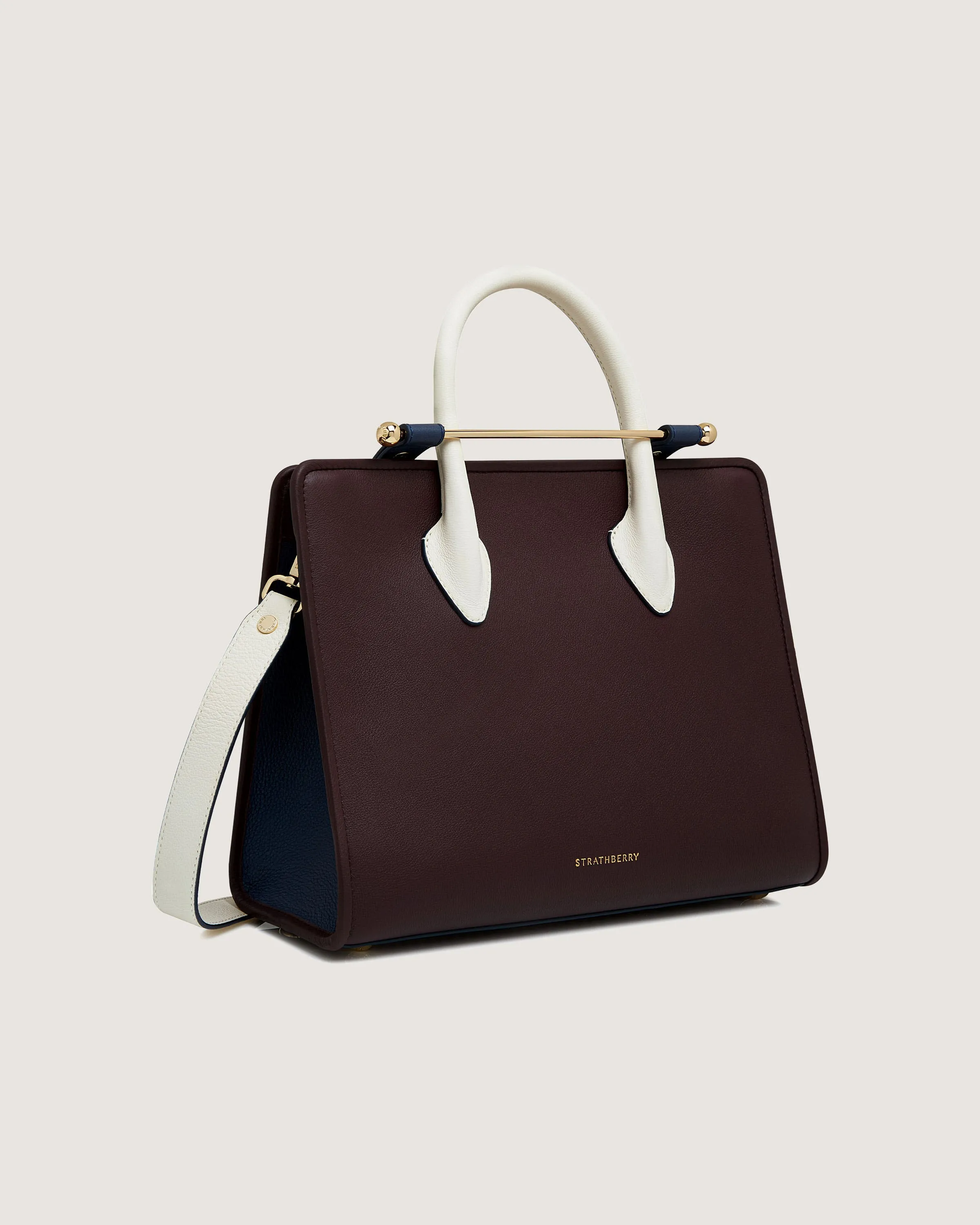 Midi Tote - Burgundy/Navy/Vanilla