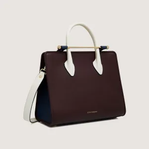 Midi Tote - Burgundy/Navy/Vanilla