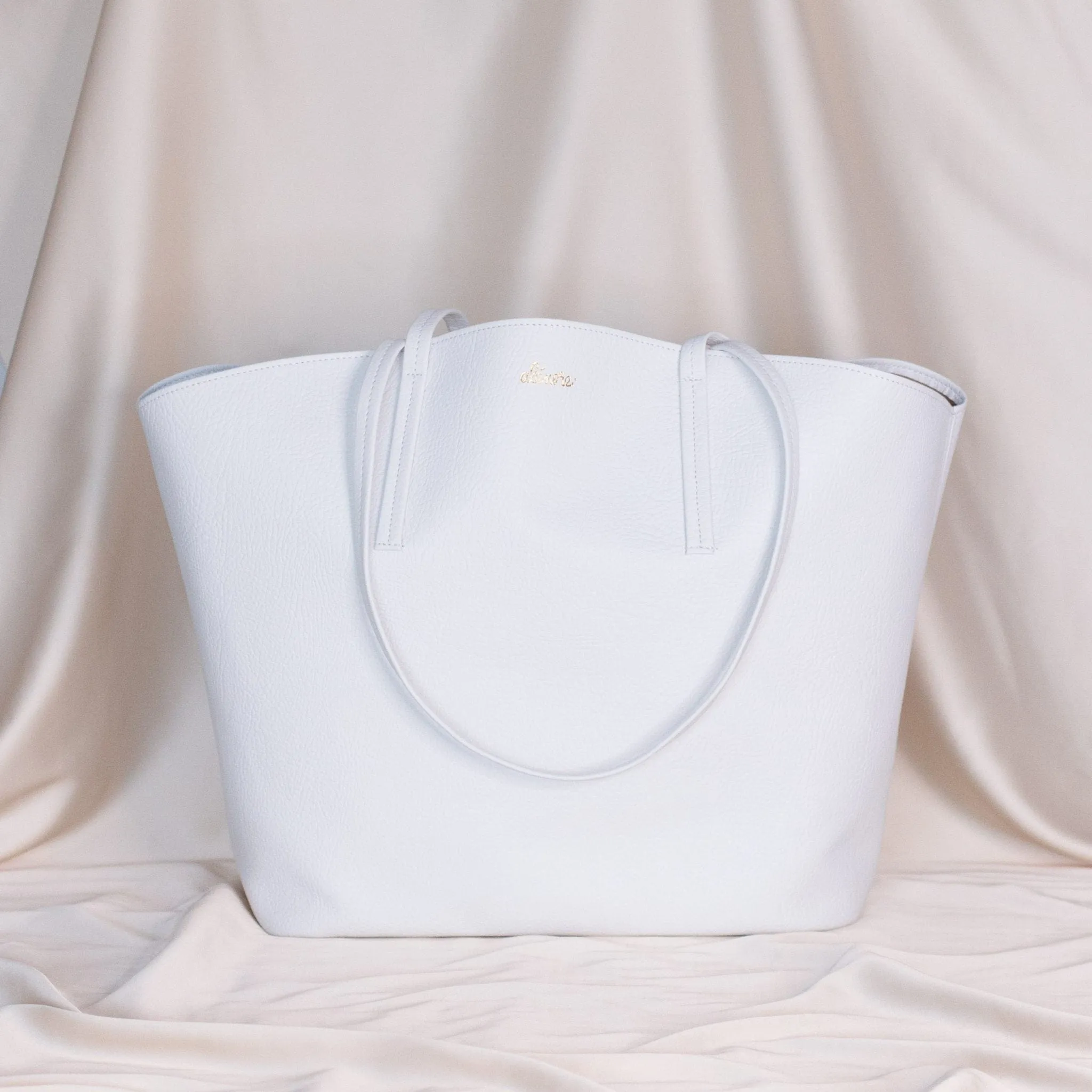 Mimosa Vegan Apple Leather Tote Bag | White