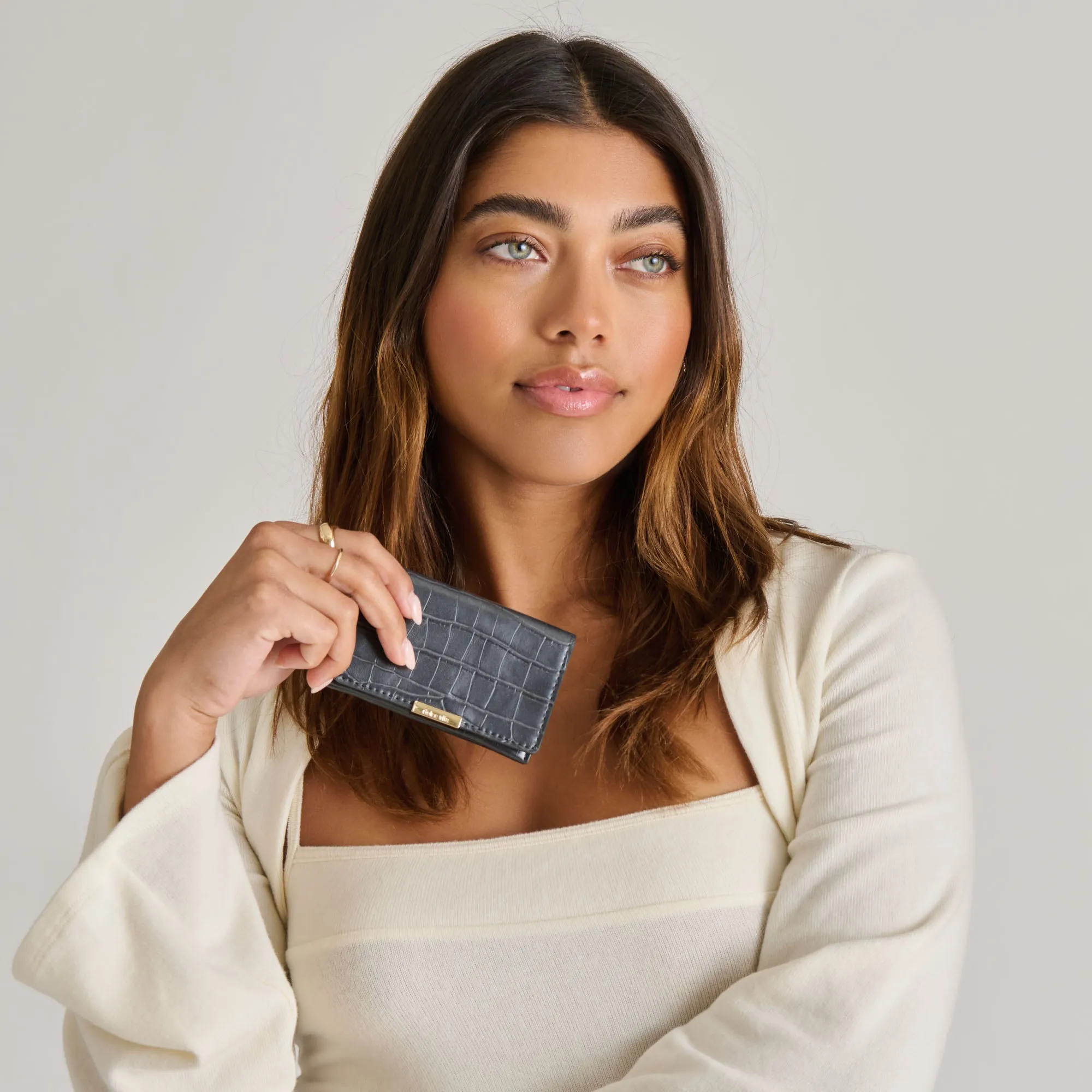 MINI-ME WALLET GREY CROCO STELLA