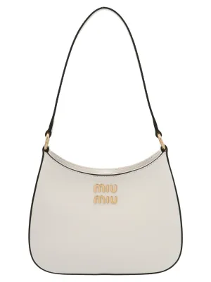 Miu Miu Logo Plaque Zipped Hobo Shoulder Bag