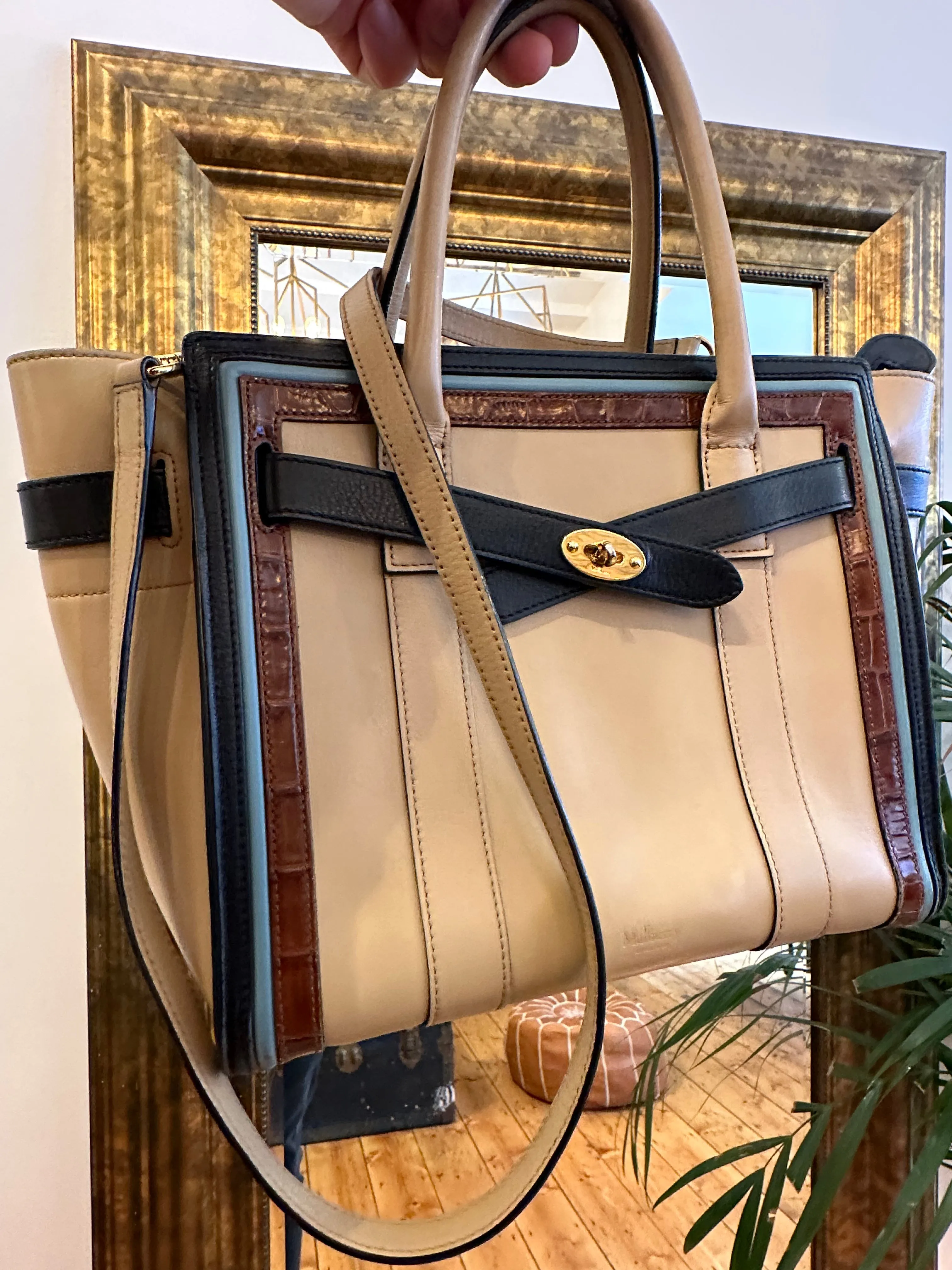 Mulberry Multi Colour Leather Zipped Bayswater Tote