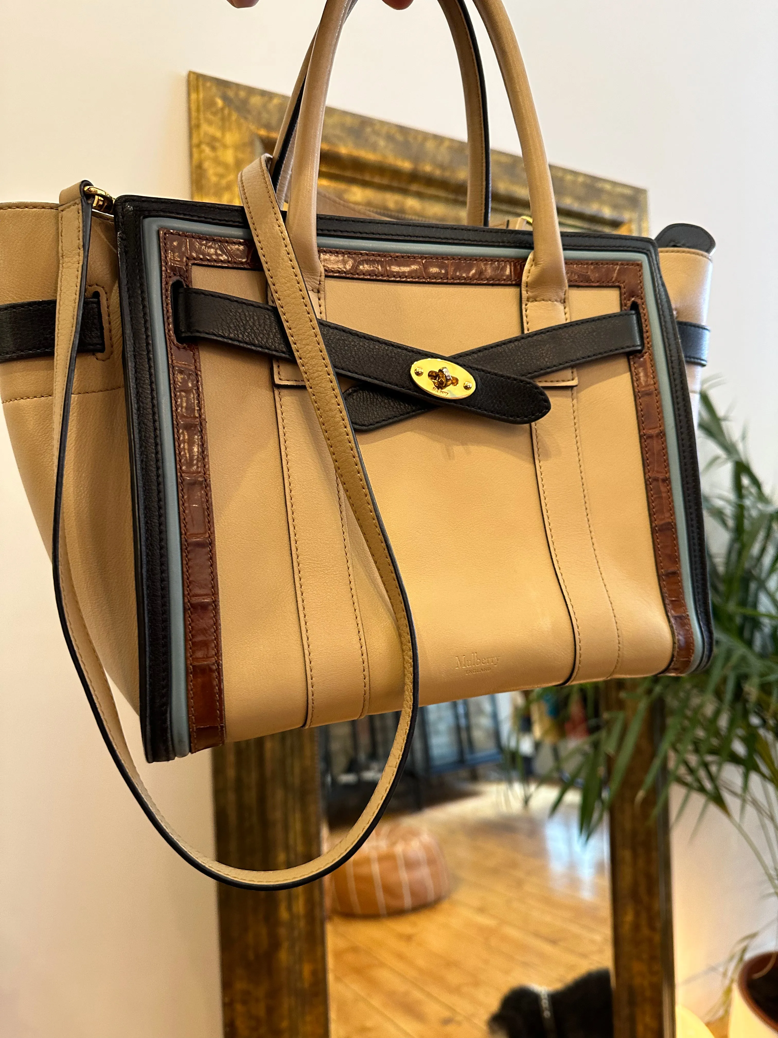 Mulberry Multi Colour Leather Zipped Bayswater Tote