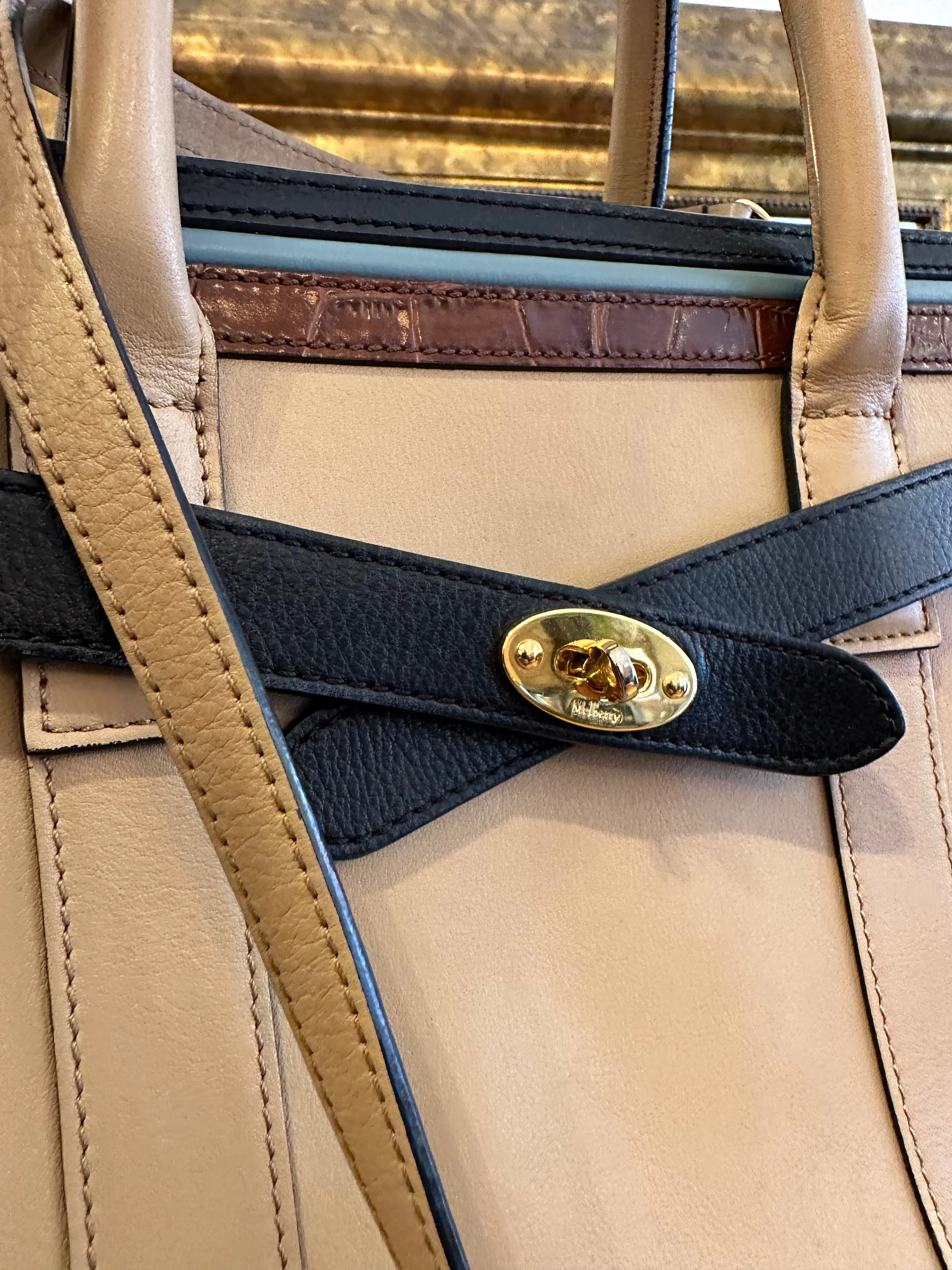 Mulberry Multi Colour Leather Zipped Bayswater Tote