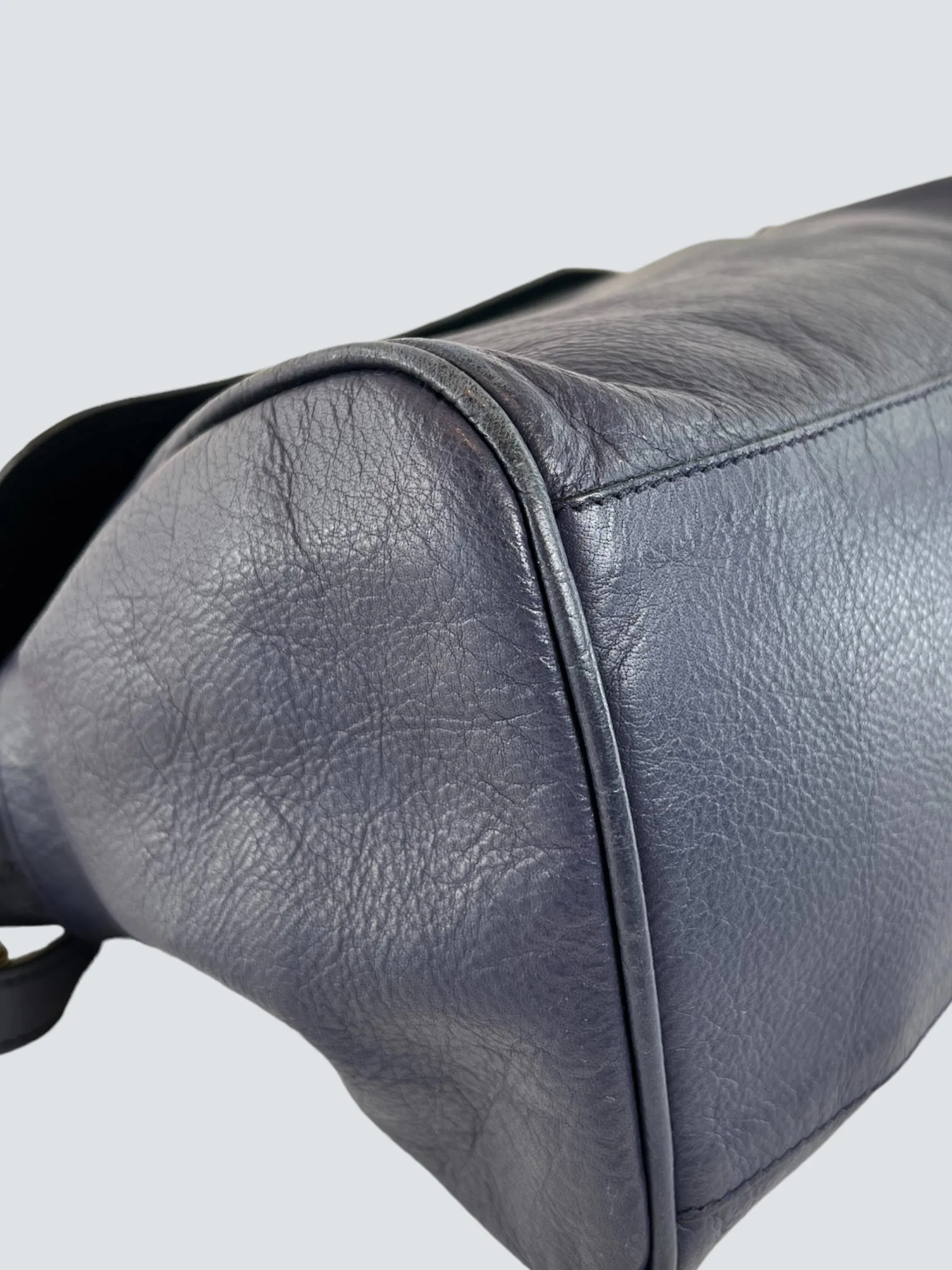Mulberry Navy Leather Alexa Satchel