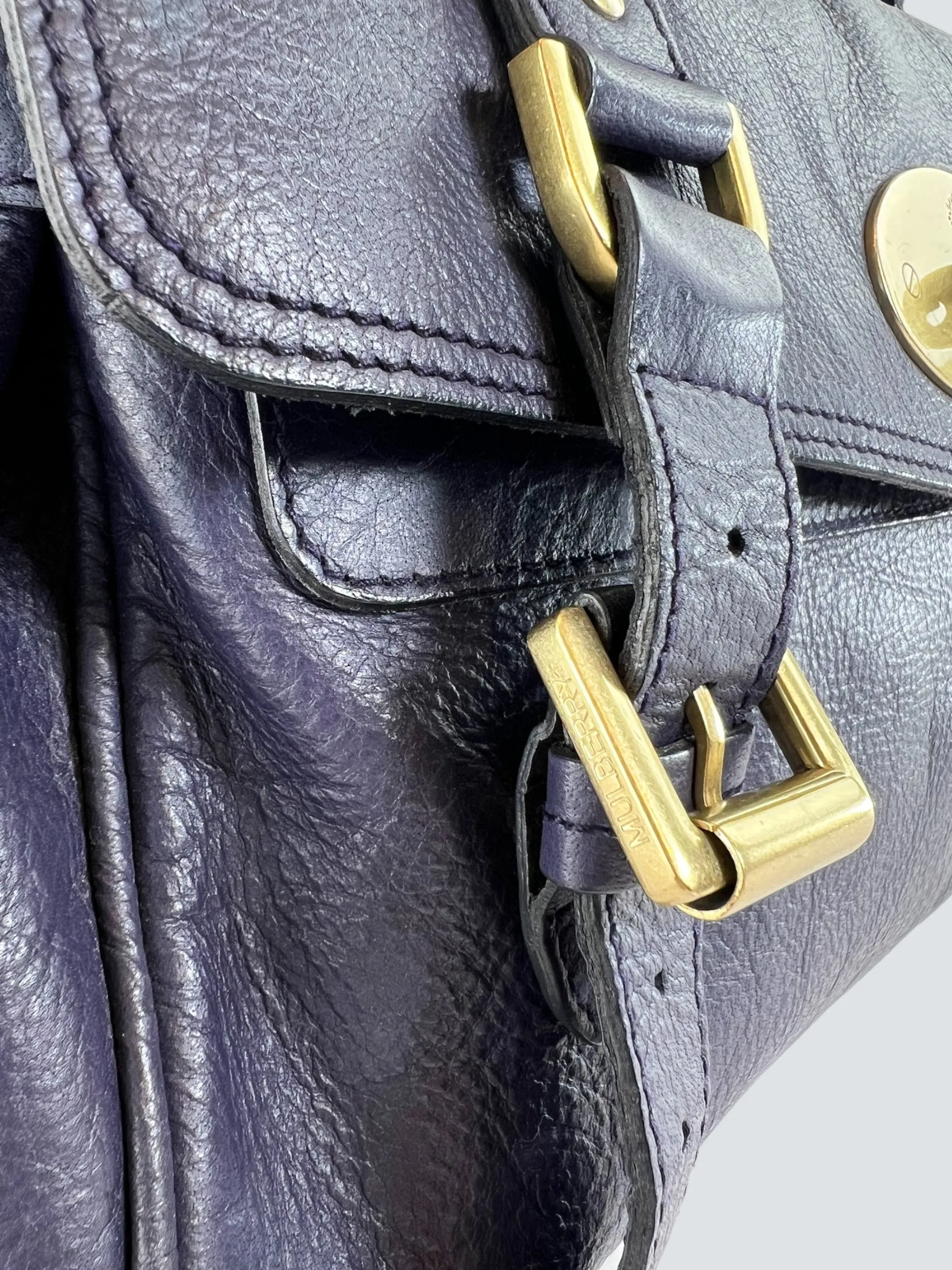 Mulberry Navy Leather Alexa Satchel