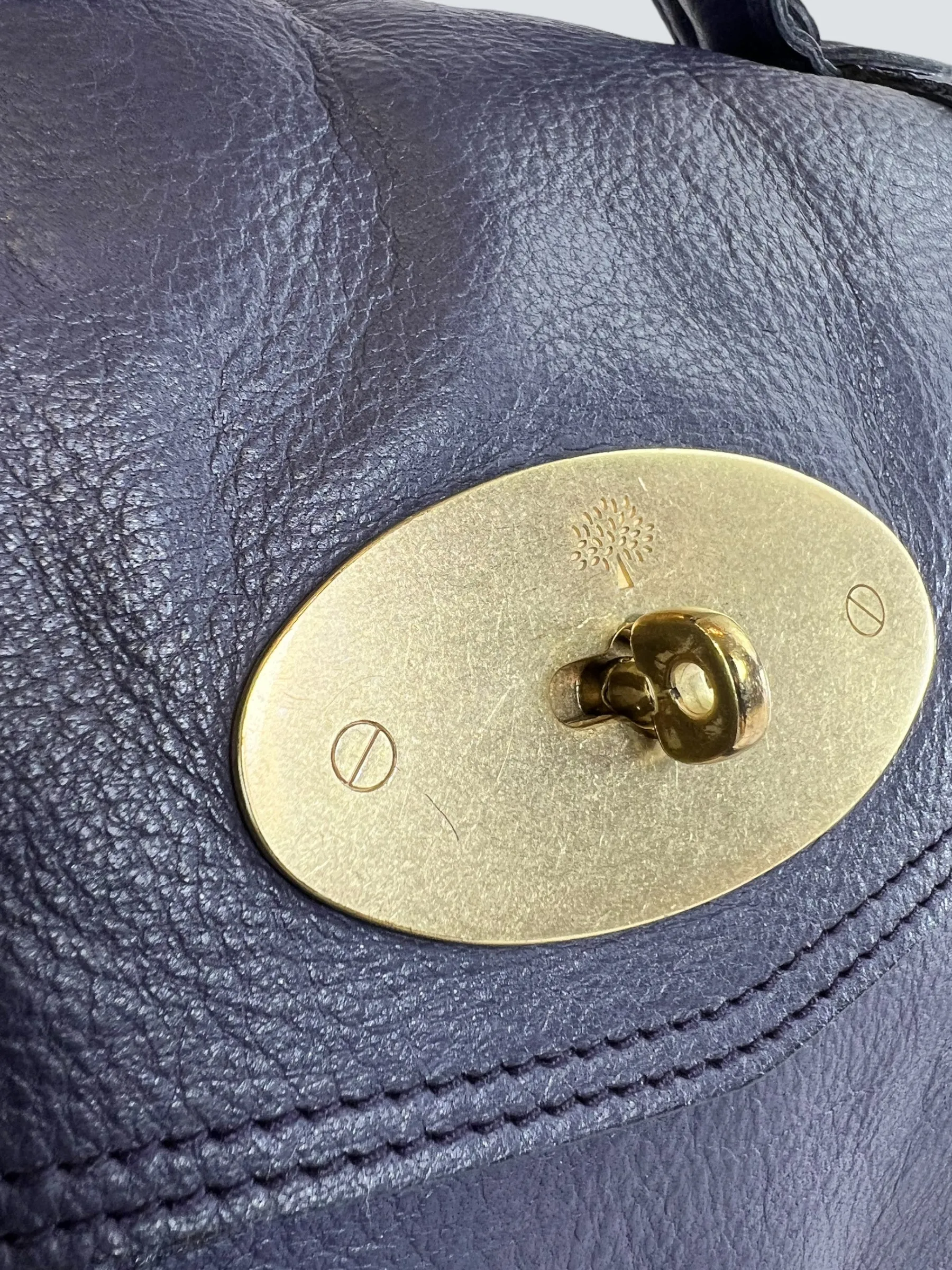 Mulberry Navy Leather Alexa Satchel
