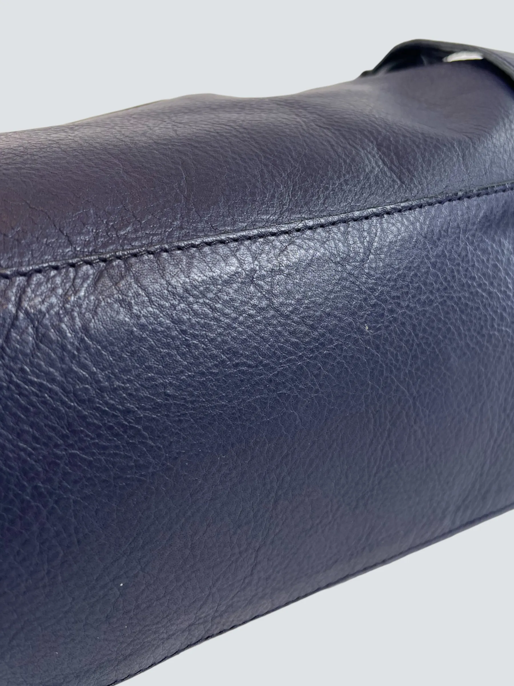 Mulberry Navy Leather Alexa Satchel