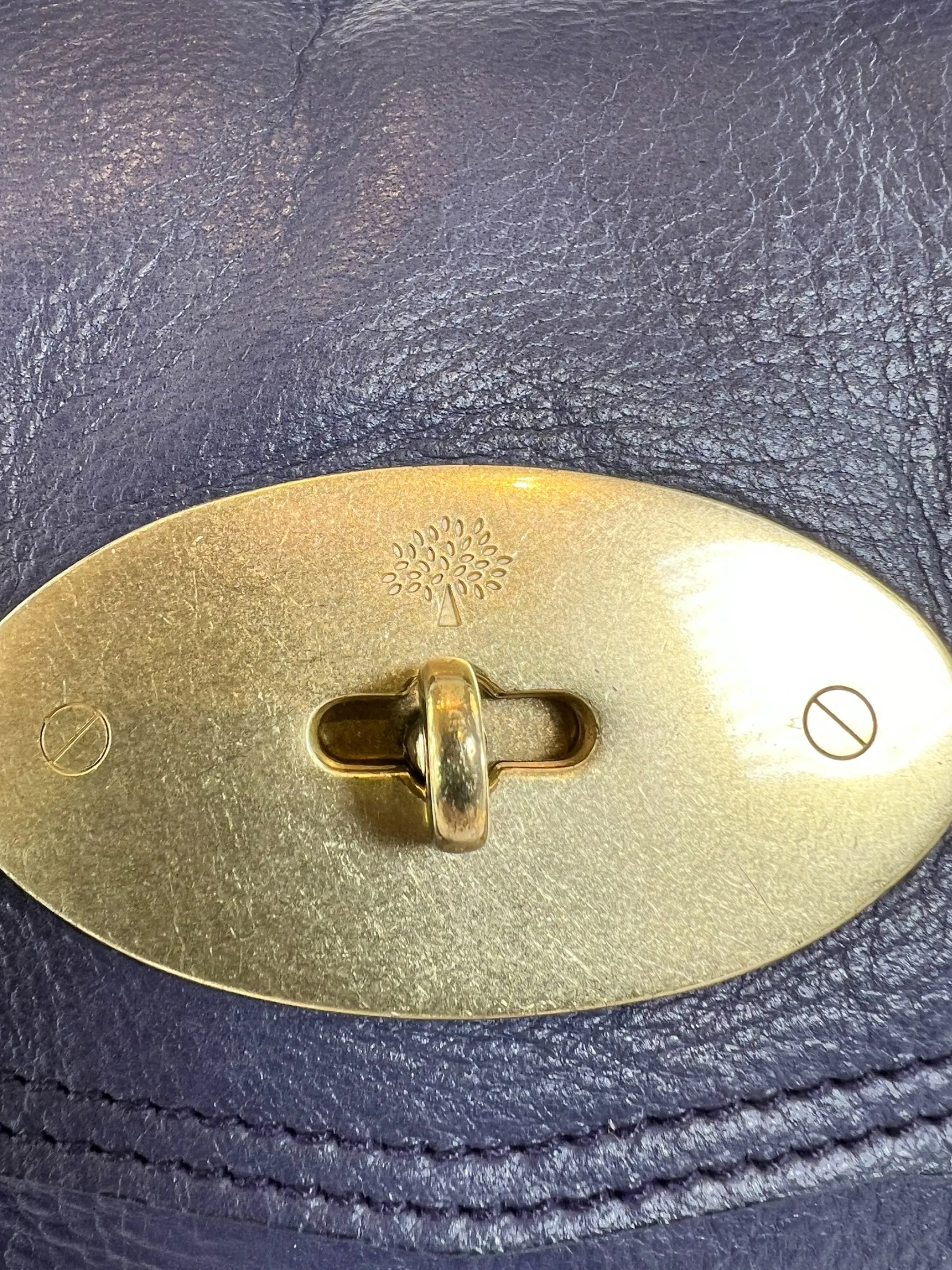 Mulberry Navy Leather Alexa Satchel