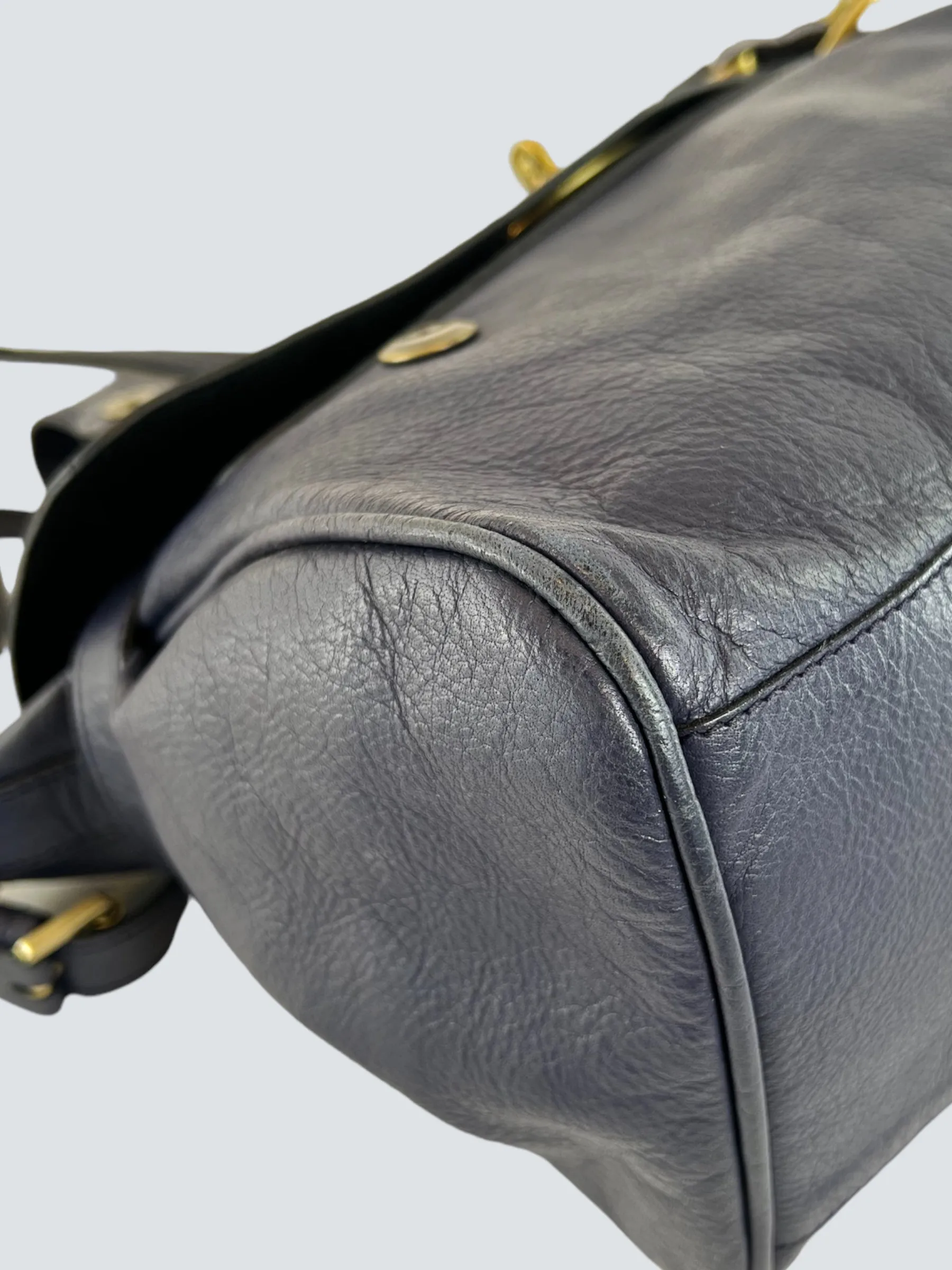 Mulberry Navy Leather Alexa Satchel