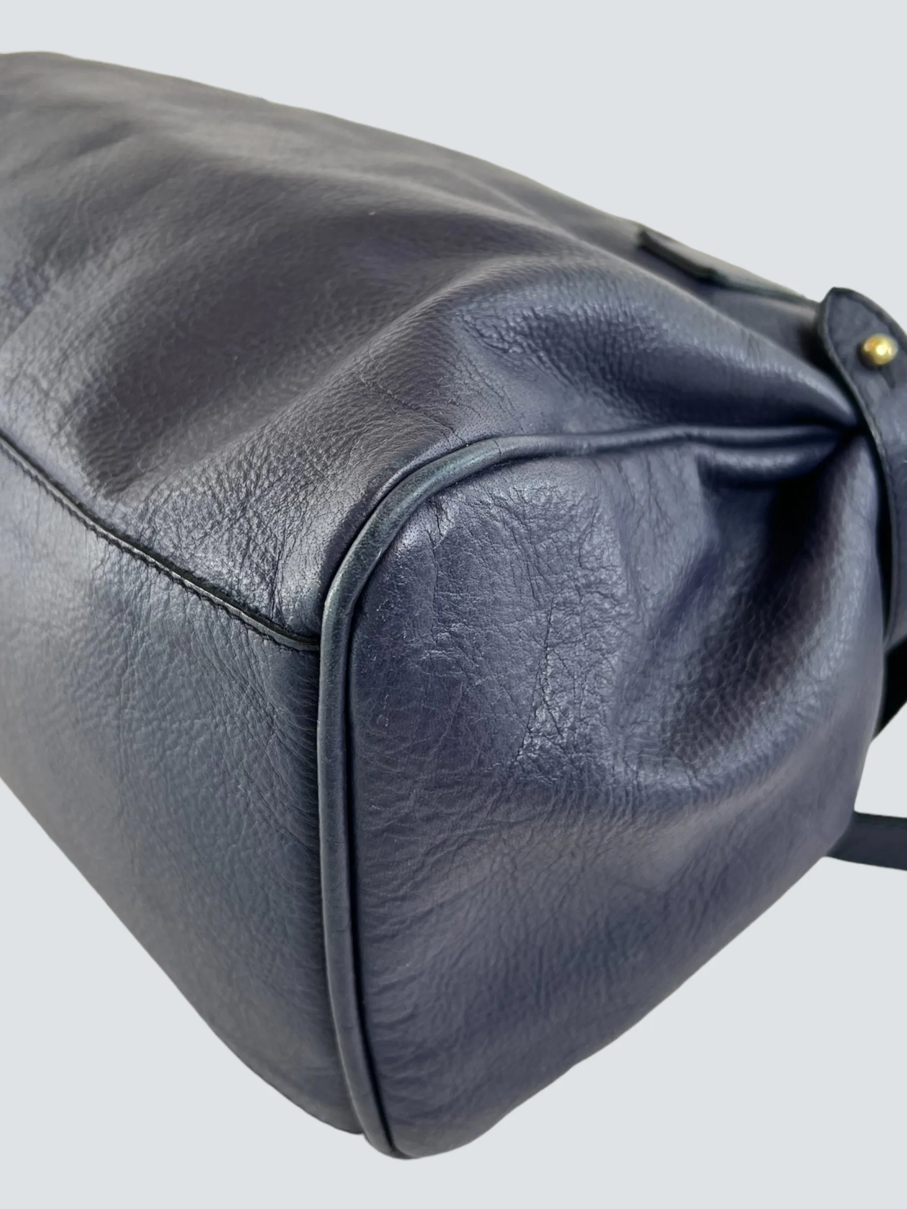 Mulberry Navy Leather Alexa Satchel