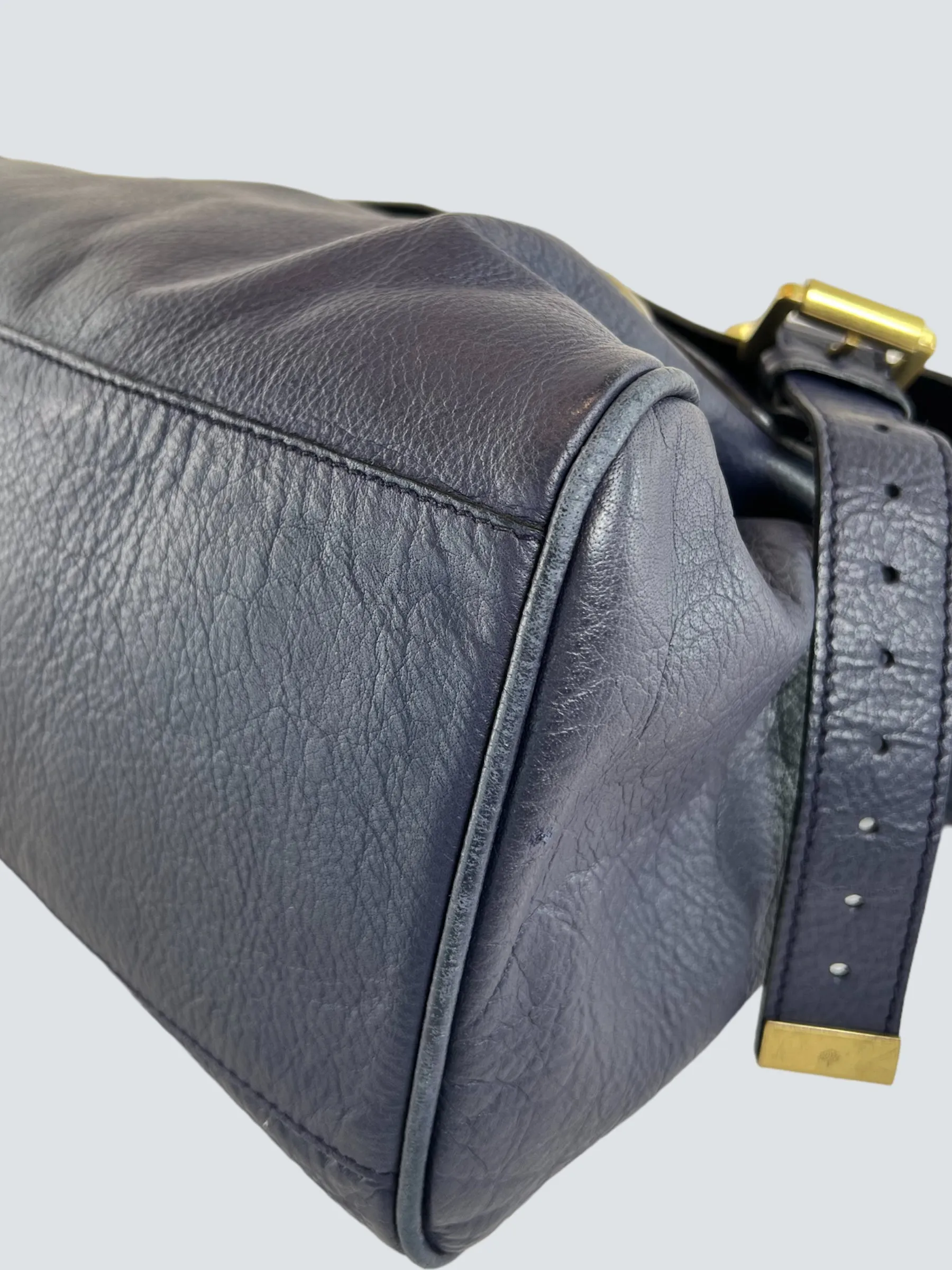 Mulberry Navy Leather Alexa Satchel