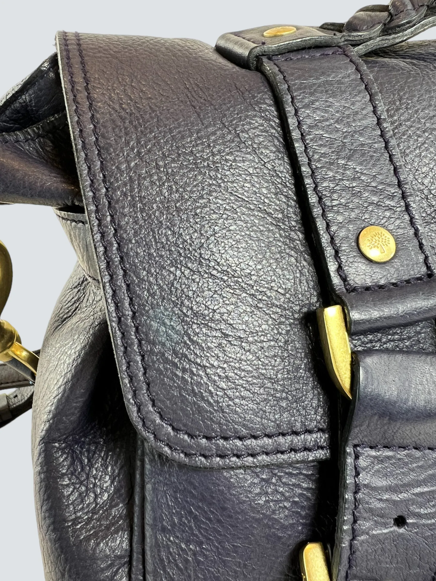 Mulberry Navy Leather Alexa Satchel