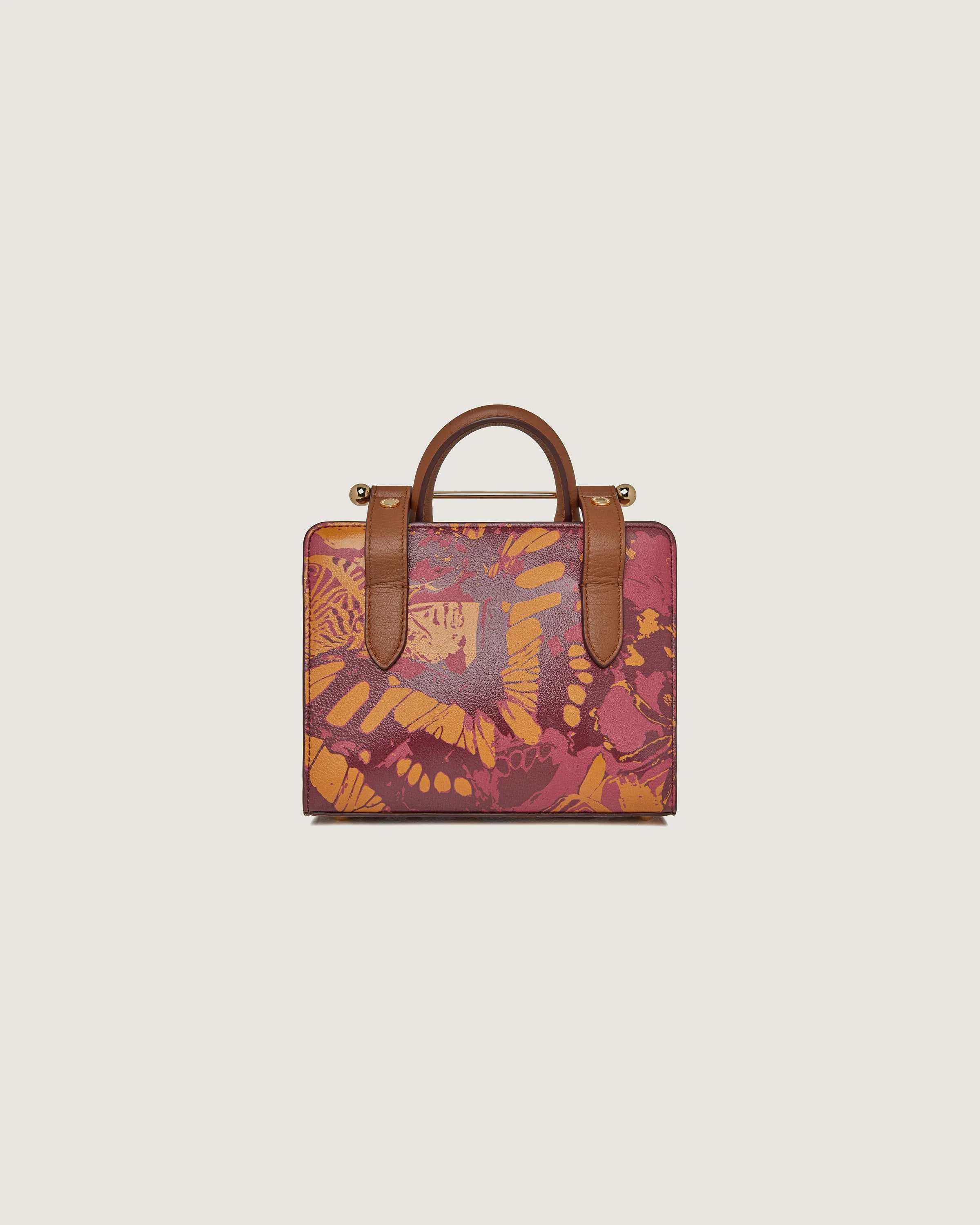Nano Tote - Raspberry/Chestnut Butterfly Print