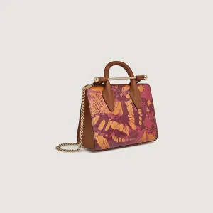 Nano Tote - Raspberry/Chestnut Butterfly Print