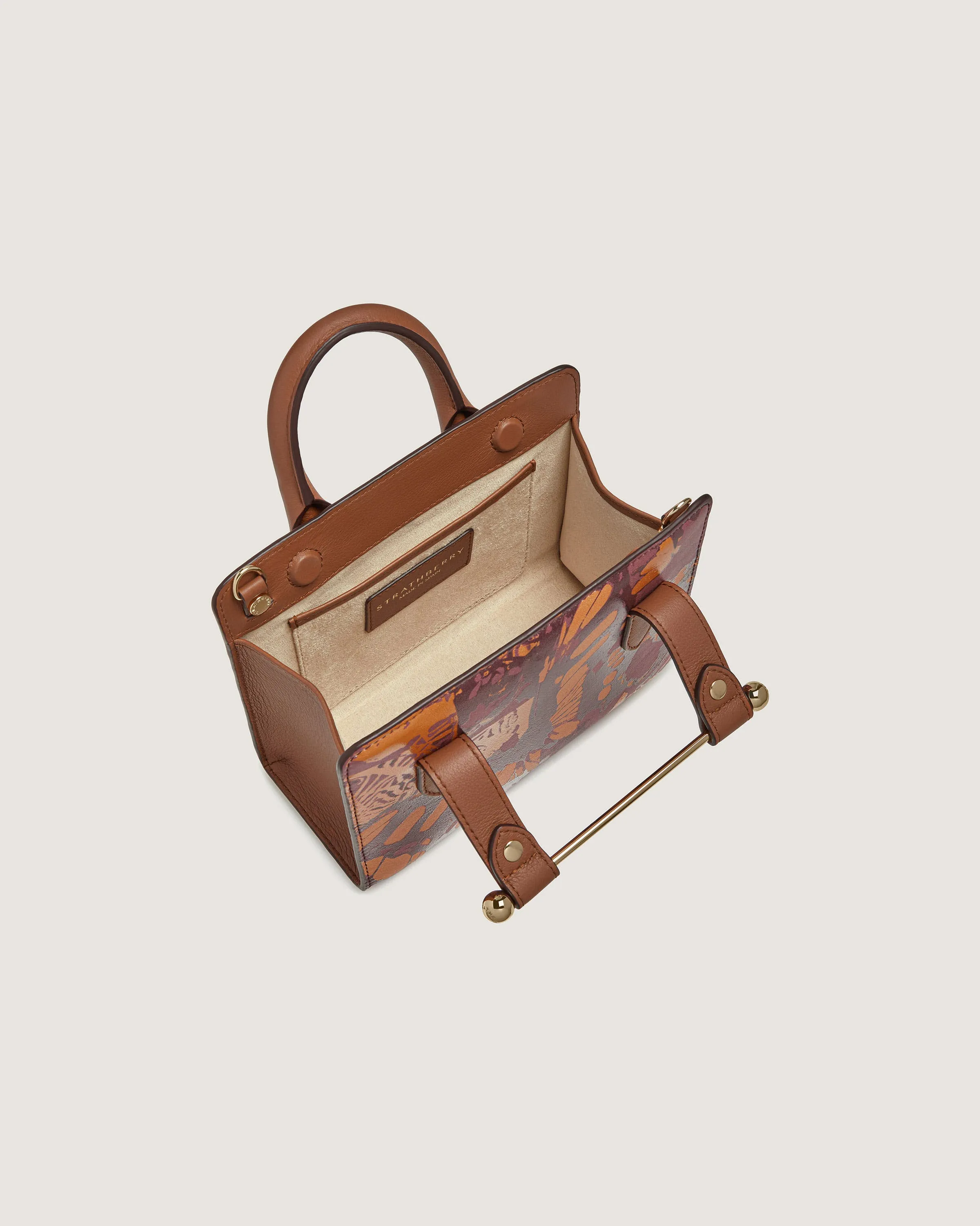 Nano Tote - Raspberry/Chestnut Butterfly Print