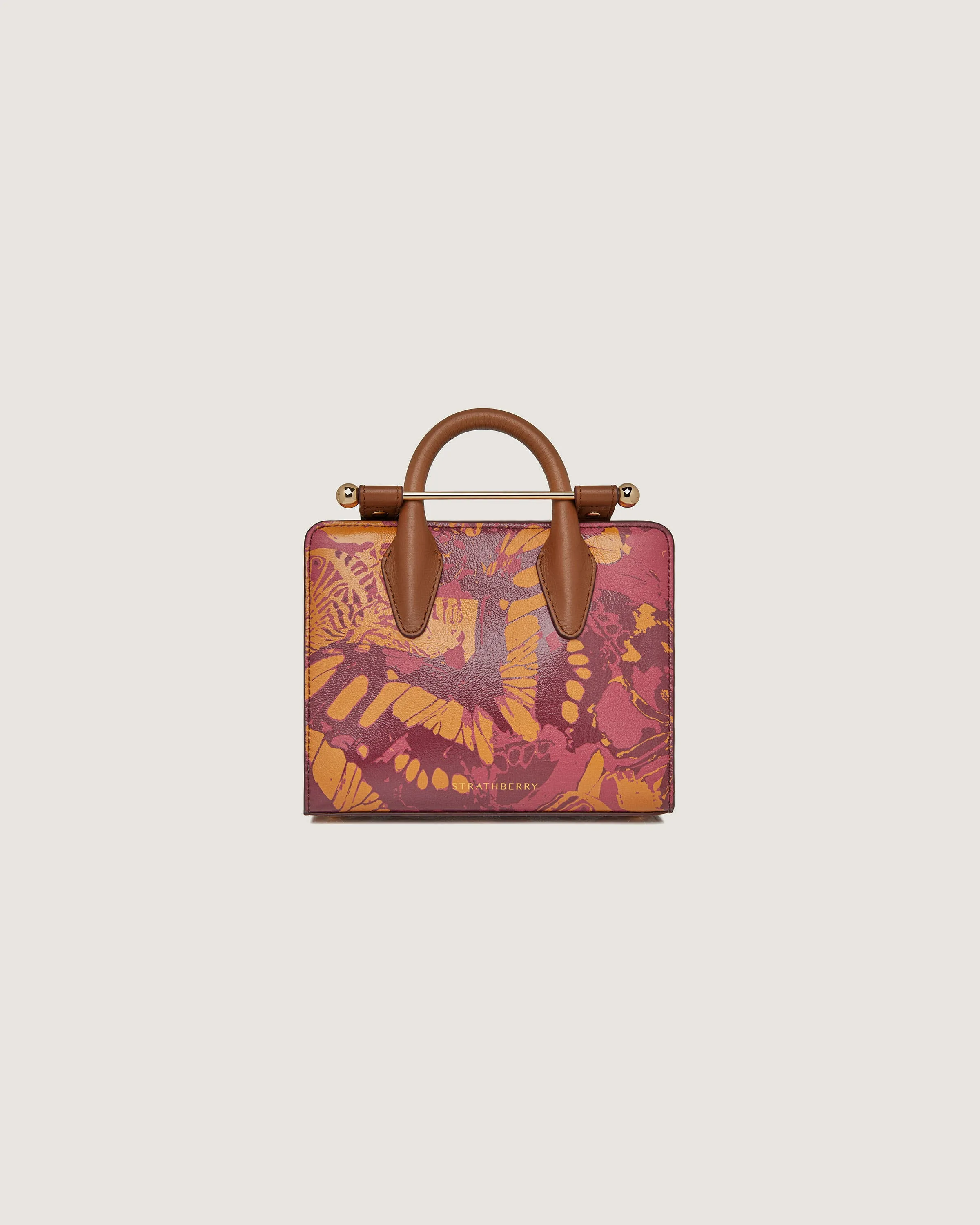Nano Tote - Raspberry/Chestnut Butterfly Print