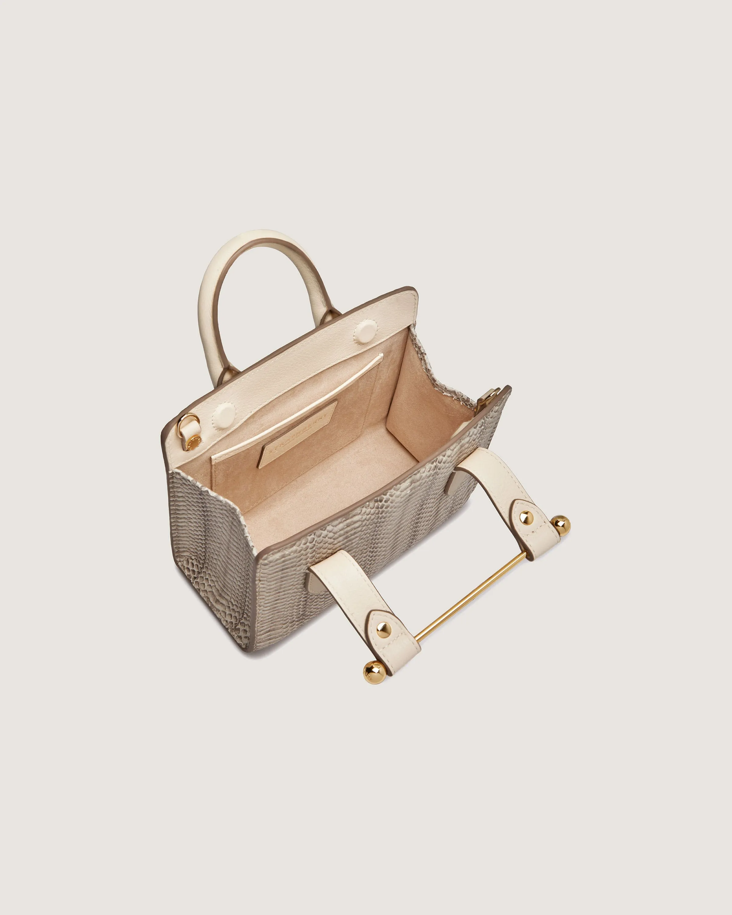 Nano Tote - Snake-Embossed Leather Vanilla