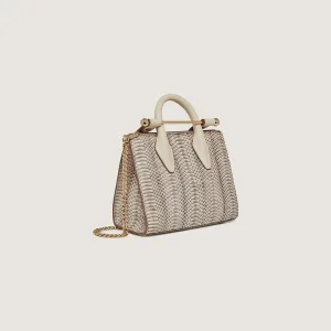 Nano Tote - Snake-Embossed Leather Vanilla