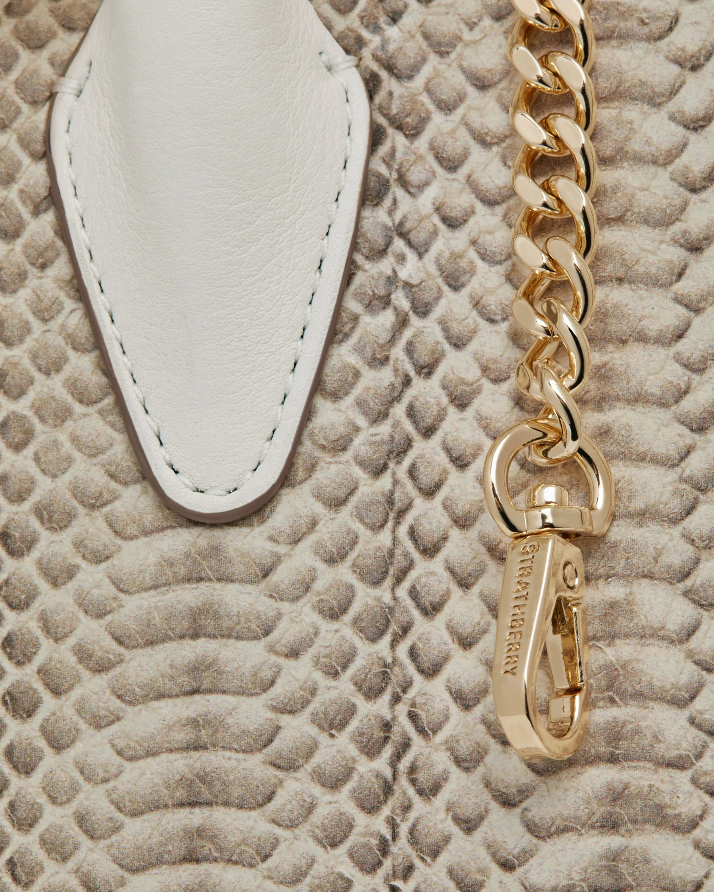 Nano Tote - Snake-Embossed Leather Vanilla
