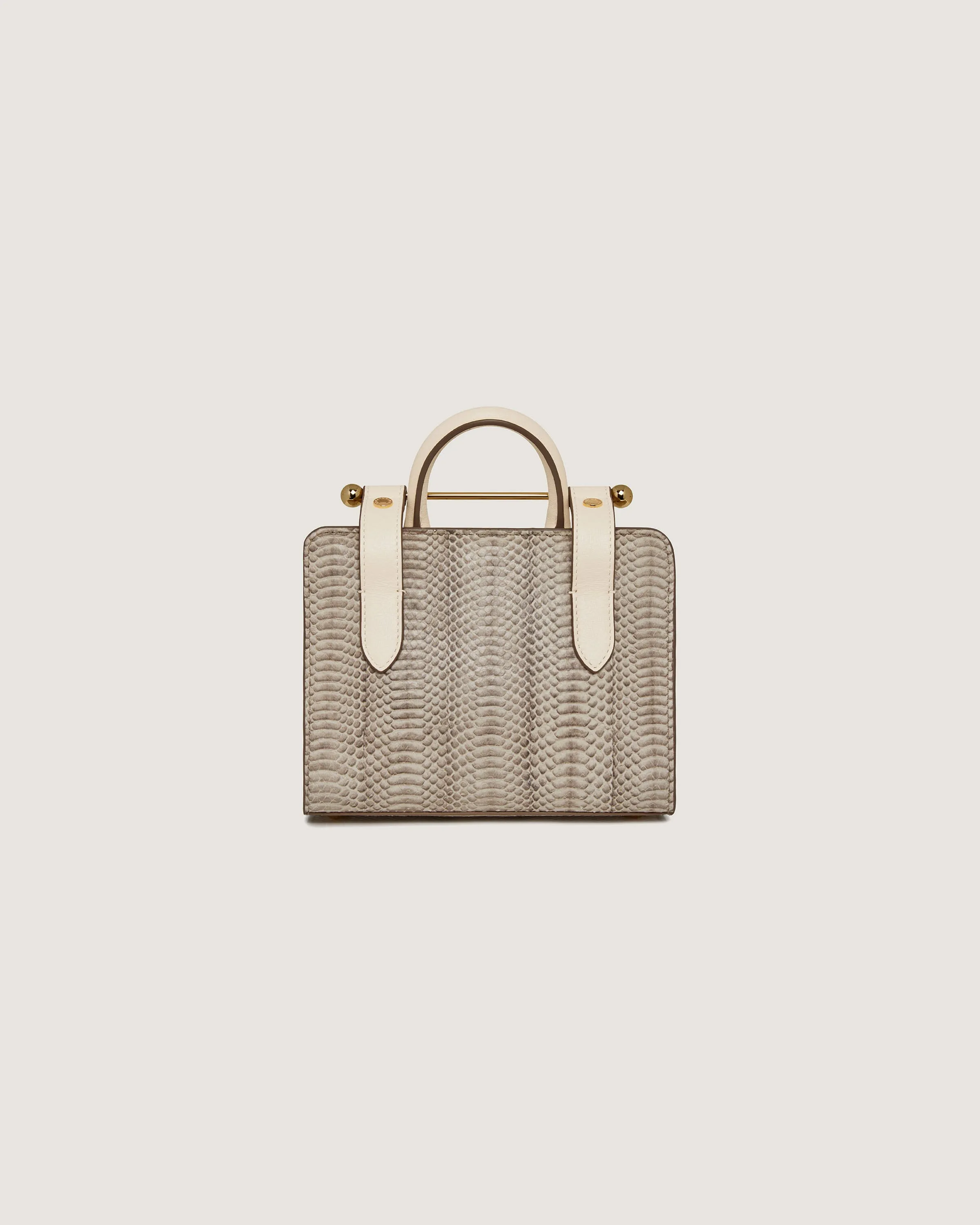 Nano Tote - Snake-Embossed Leather Vanilla