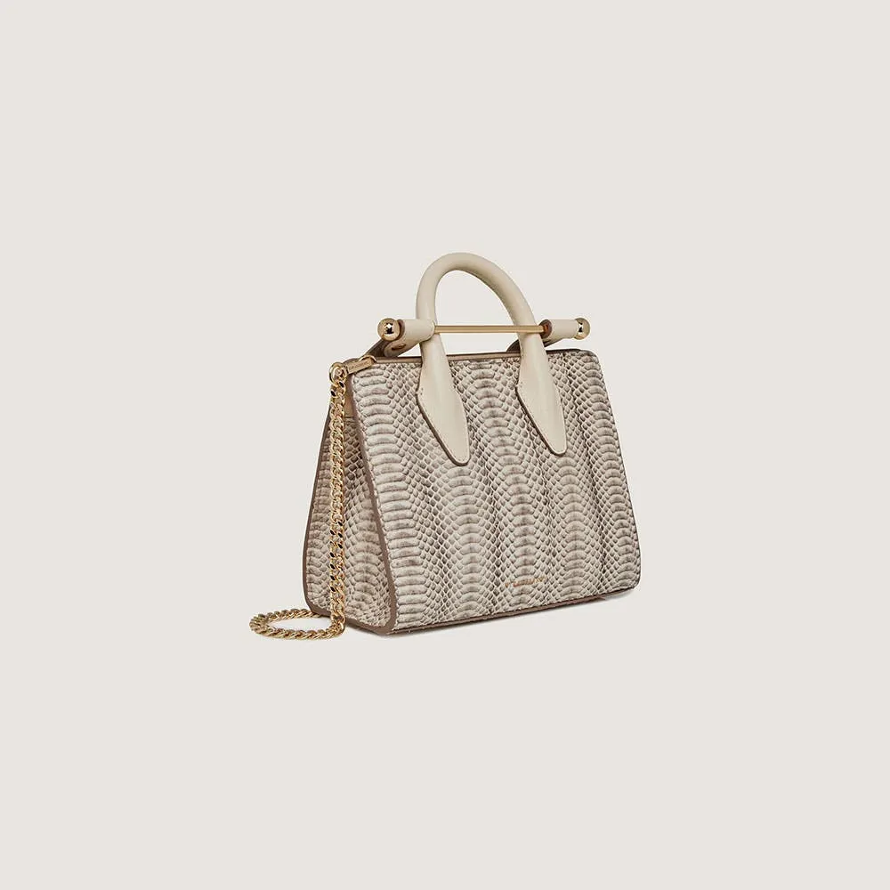 Nano Tote - Snake-Embossed Leather Vanilla