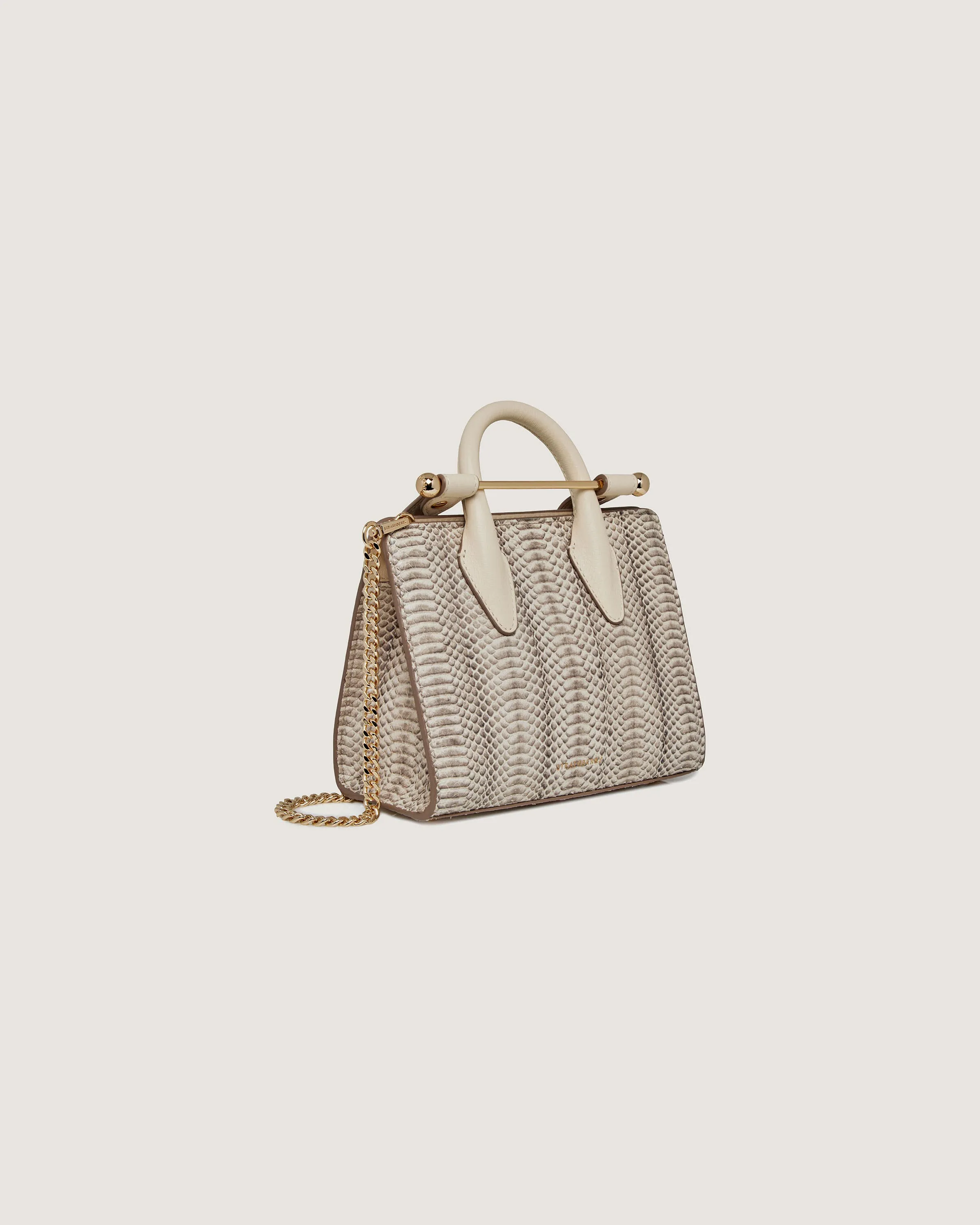 Nano Tote - Snake-Embossed Leather Vanilla