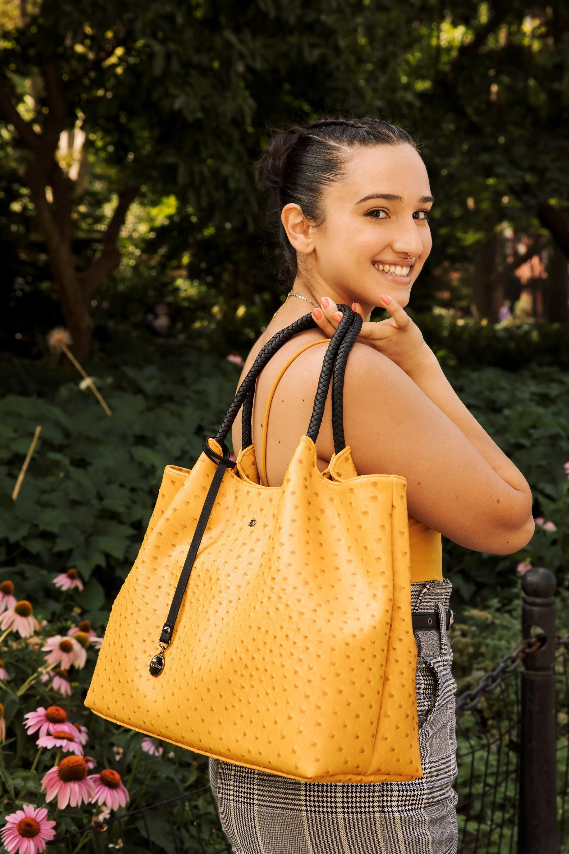 Naomi Vegan Leather Tote Bag | Yellow