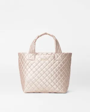 Pale Rose Gold Metallic Small Metro Tote Deluxe