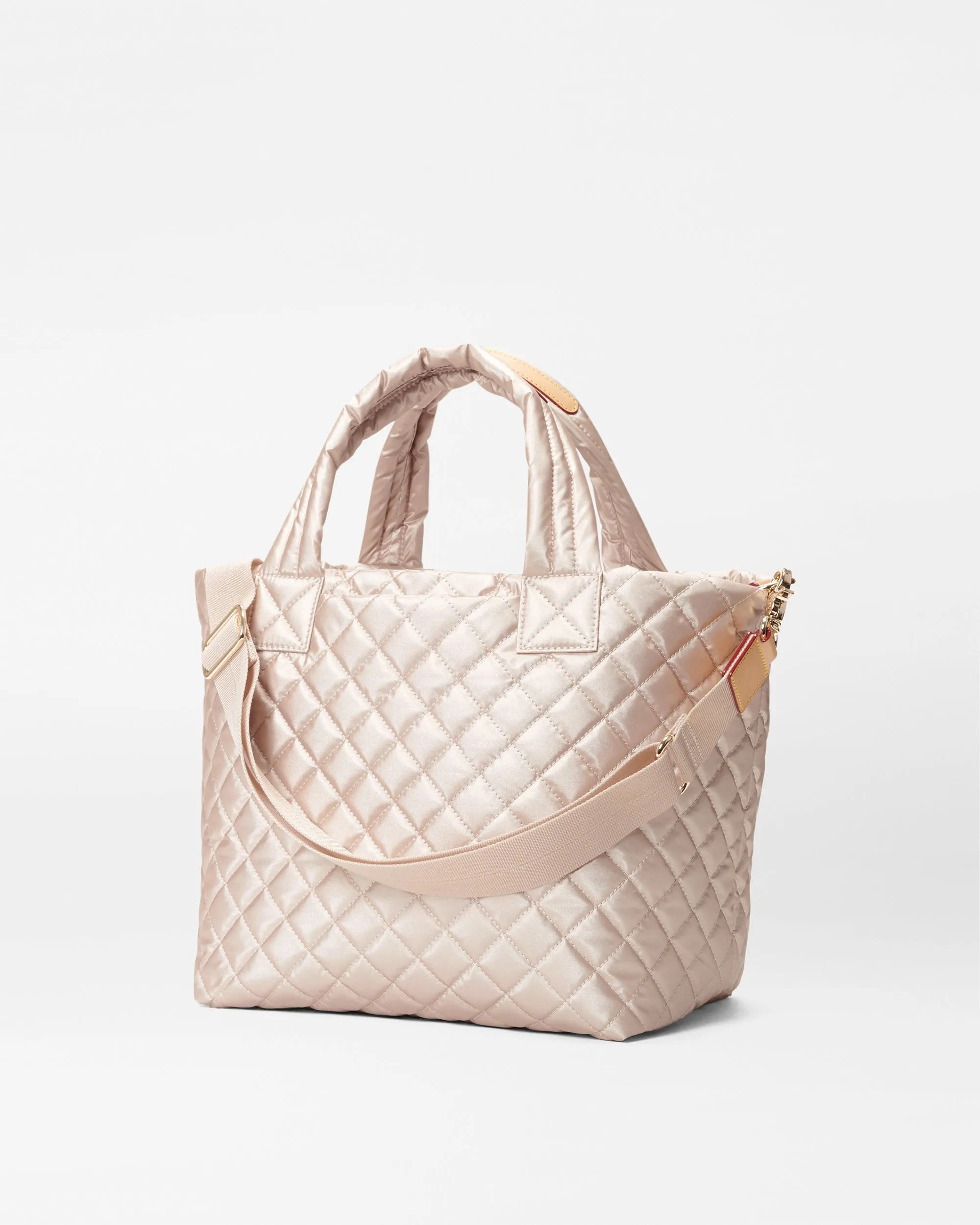 Pale Rose Gold Metallic Small Metro Tote Deluxe