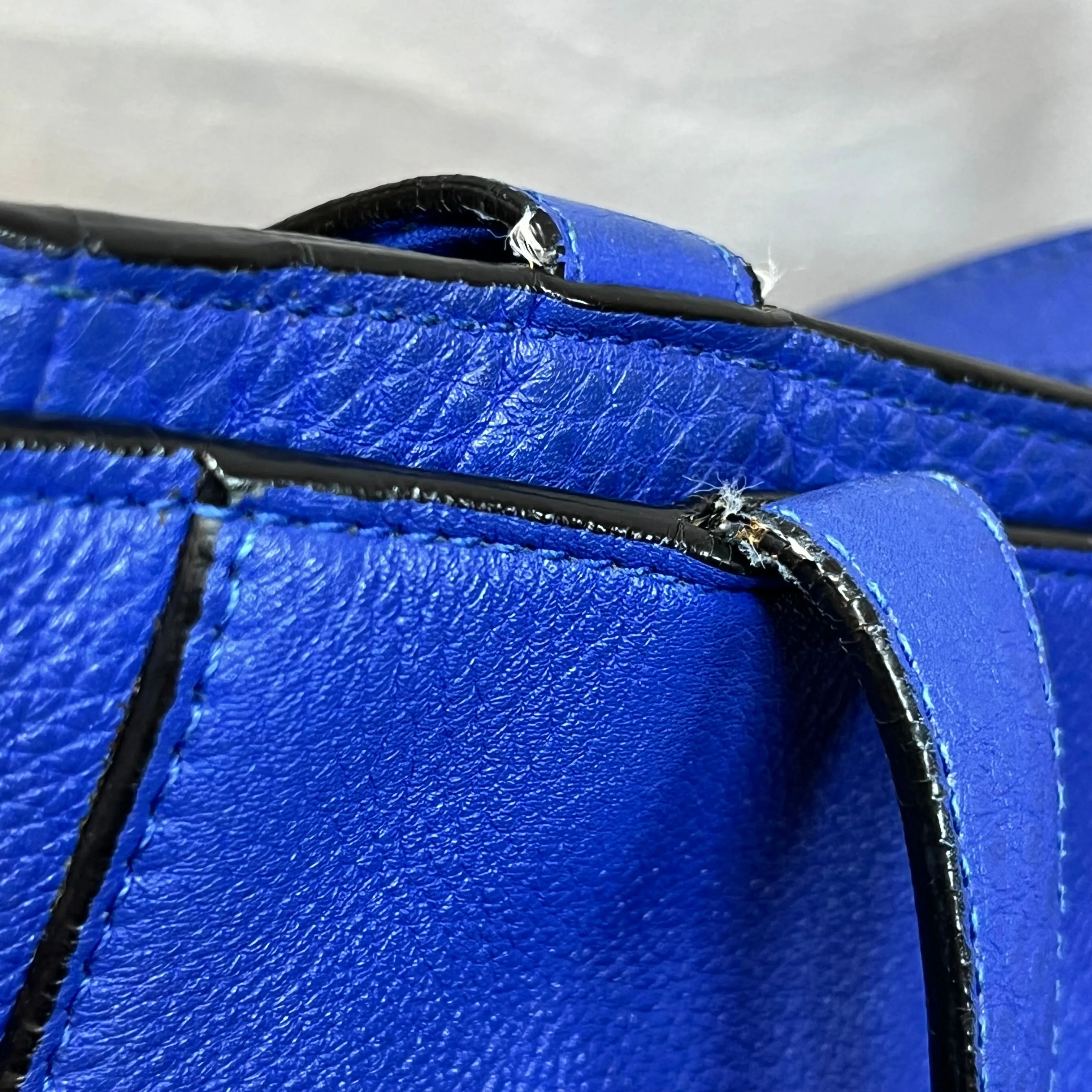 PRADA Blue Vitello Daino Leather Tote Bag TS3966