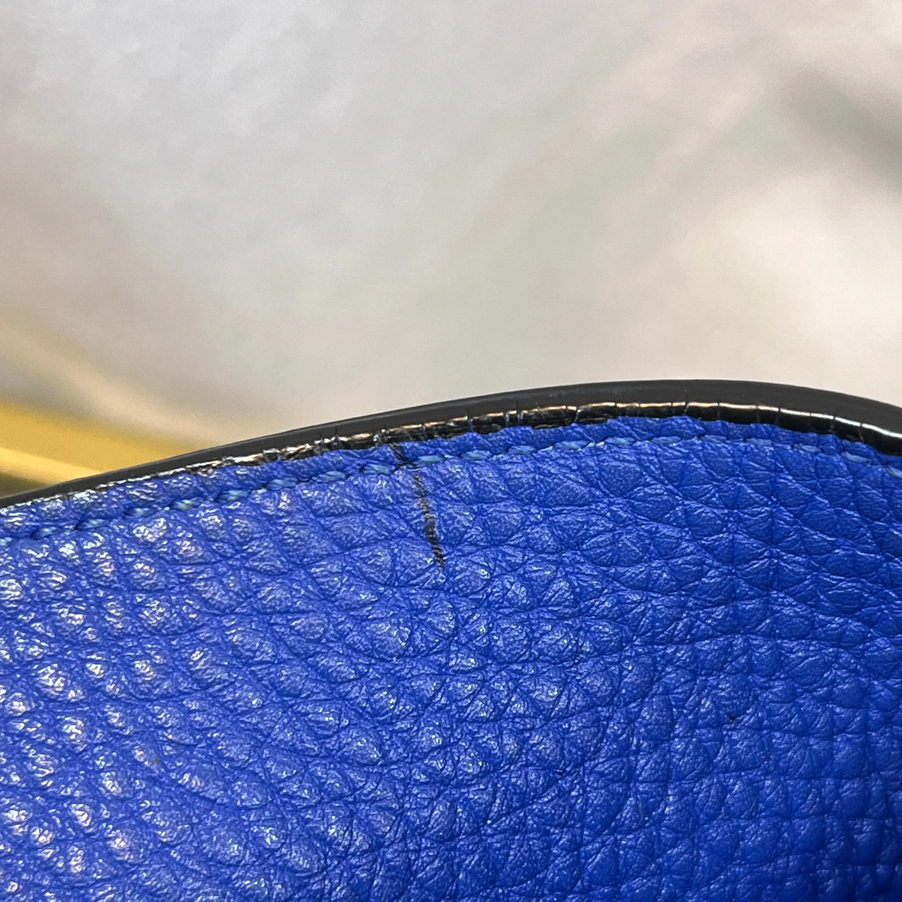 PRADA Blue Vitello Daino Leather Tote Bag TS3966