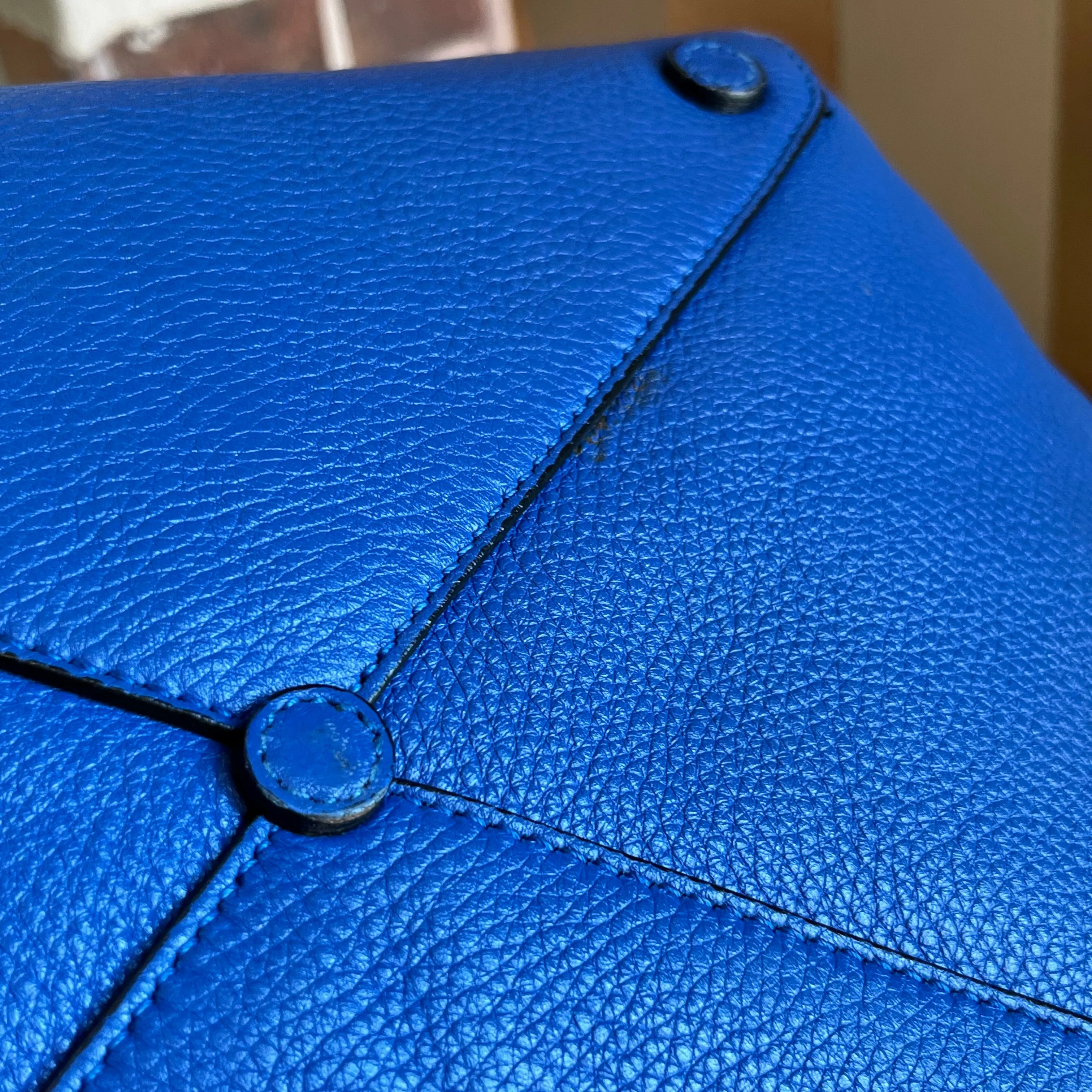 PRADA Blue Vitello Daino Leather Tote Bag TS3966