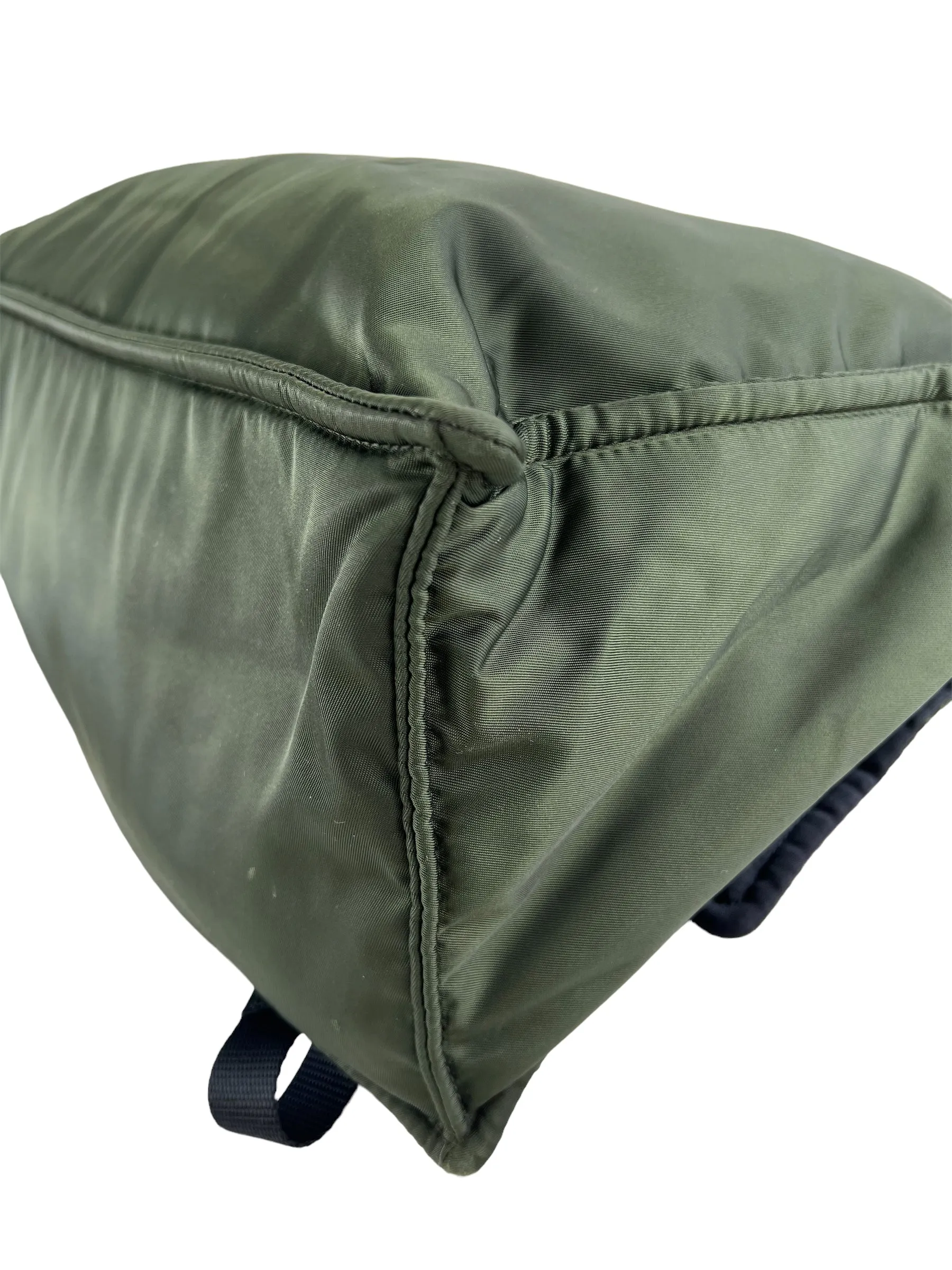 Prada Olive Nylon Puffer Crossbody Satchel