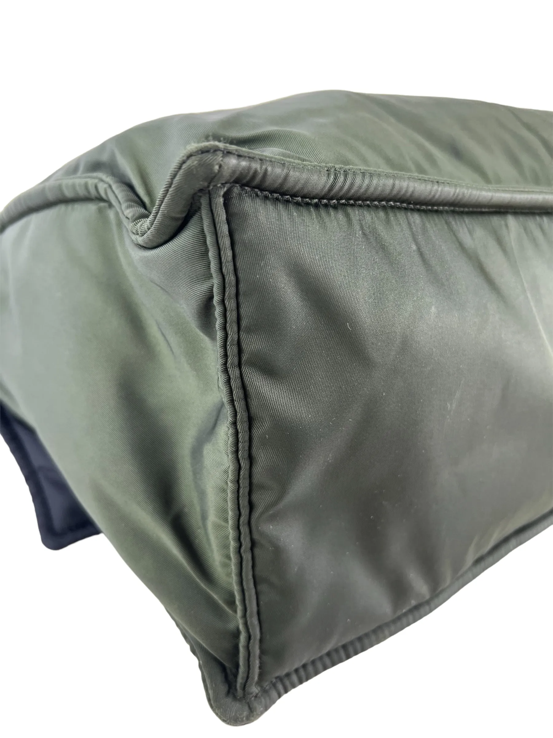 Prada Olive Nylon Puffer Crossbody Satchel
