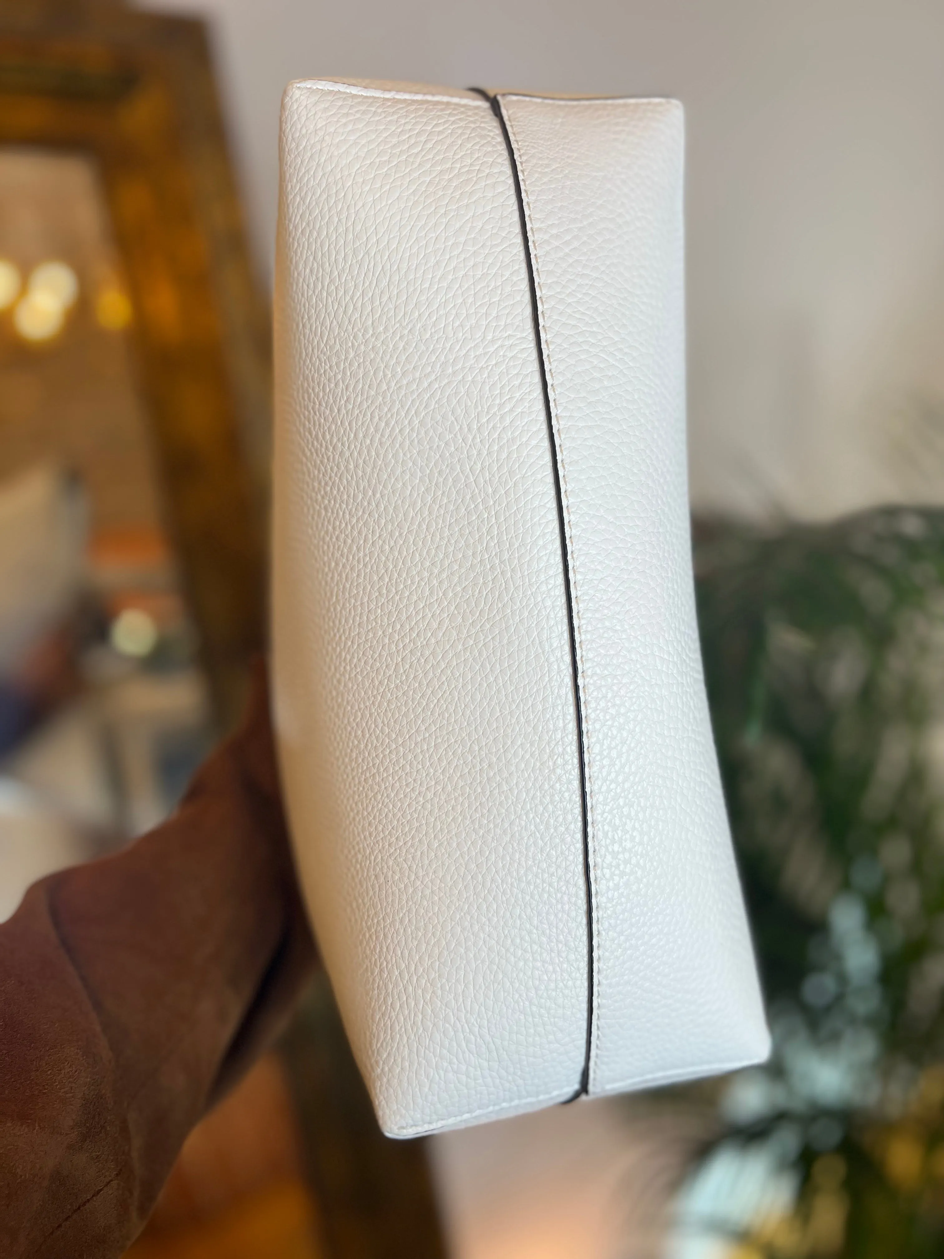 Ralph Lauren White Leather Tote
