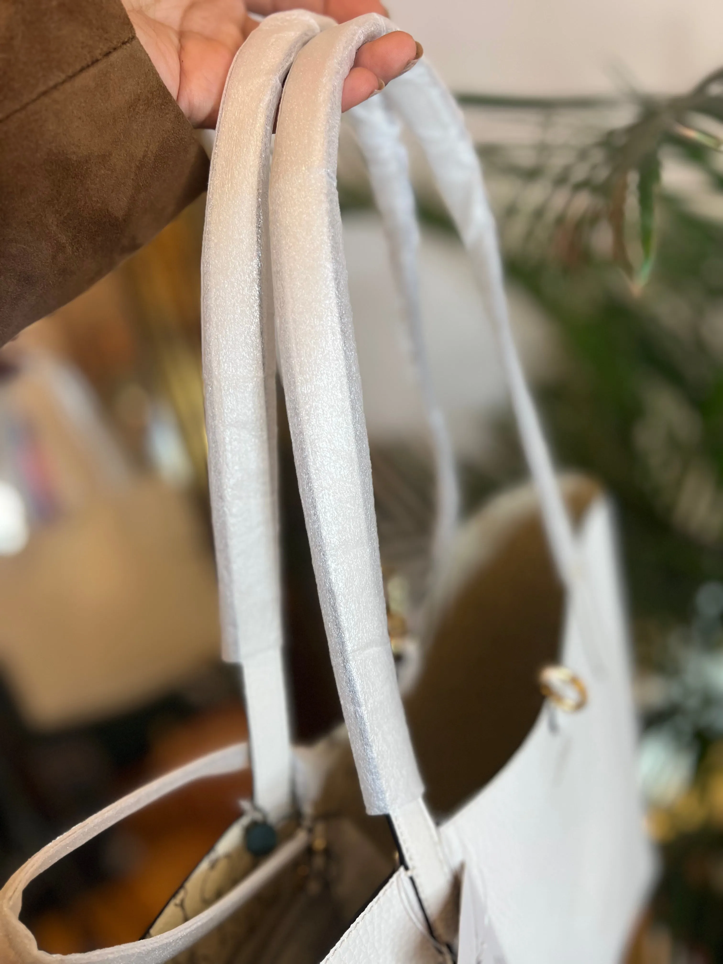 Ralph Lauren White Leather Tote